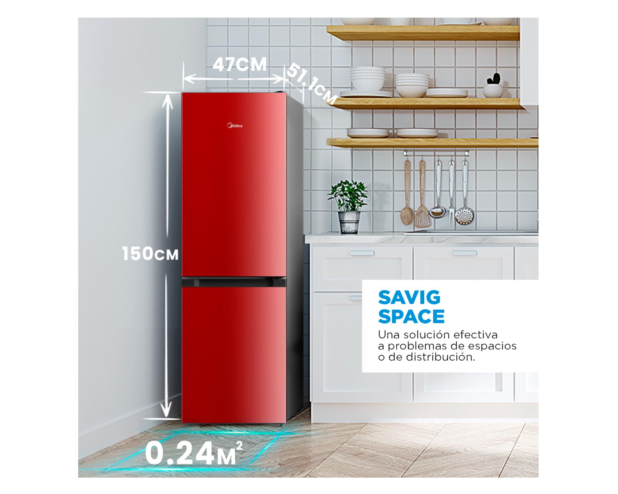 Refrigerador Bottom Freezer frío directo 169 litros rojo-4