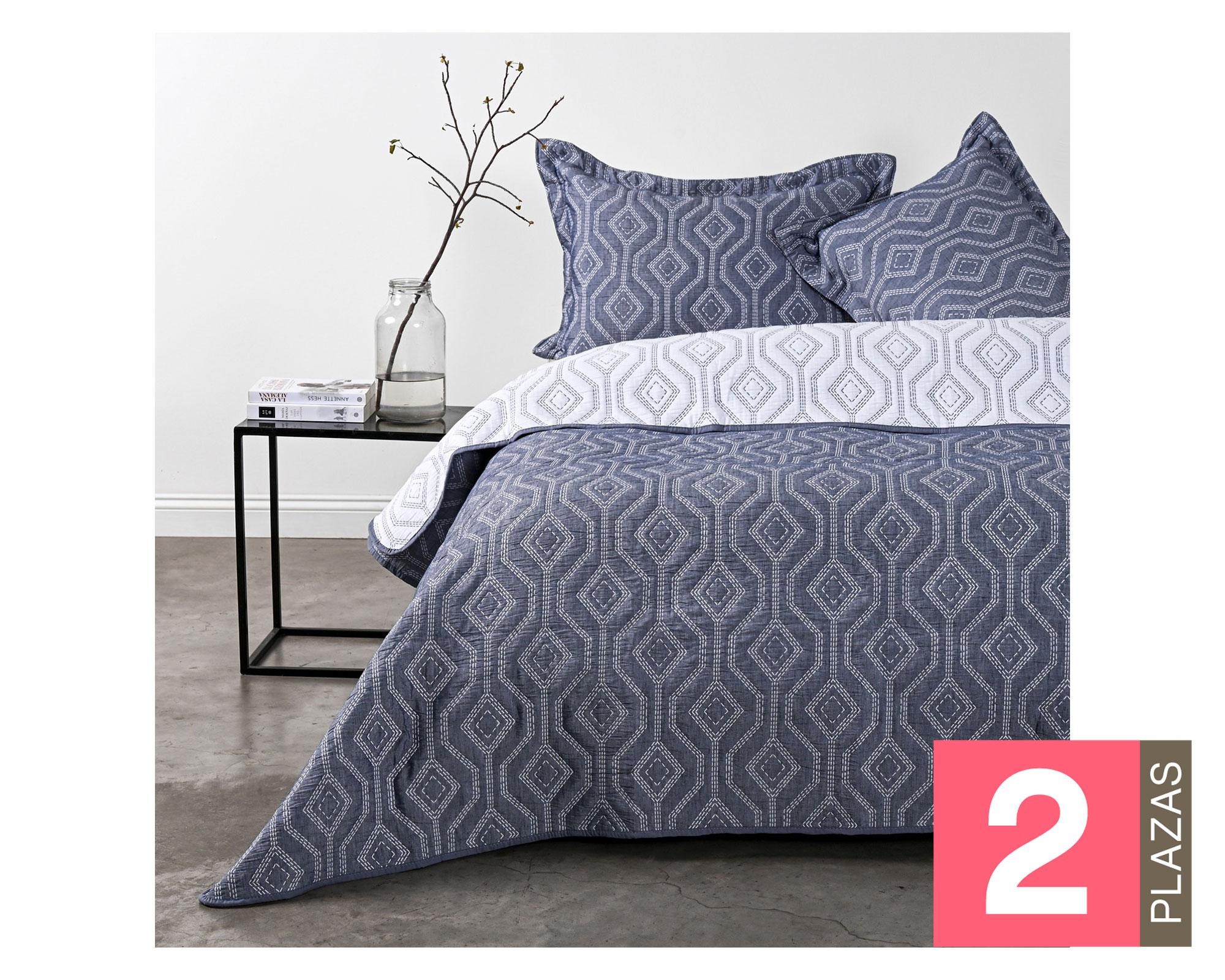 Quilt 2 plazas Jacquard geometric-0