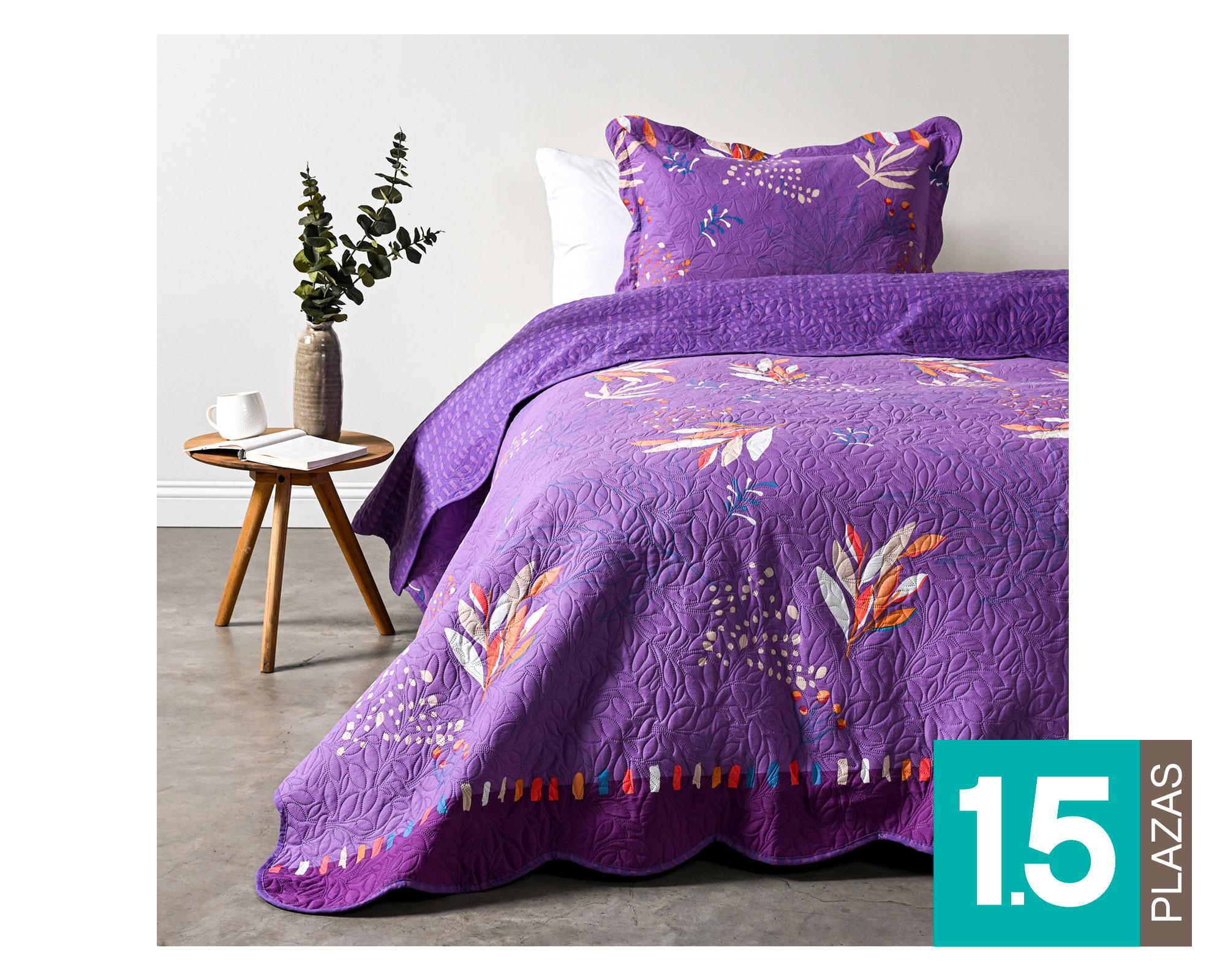 Quilt 1.5 plazas Estampado lavander-0
