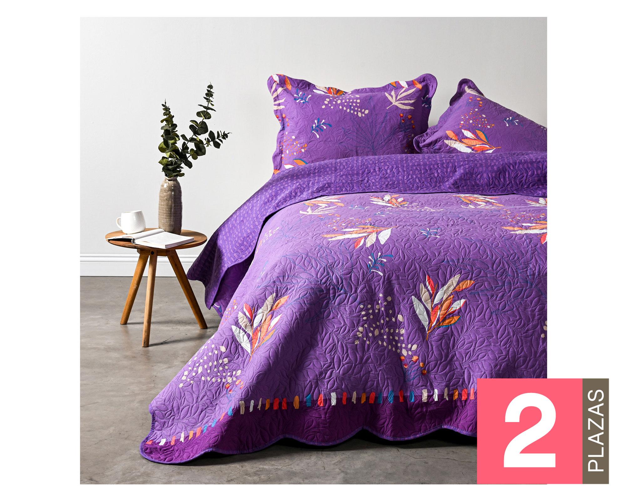 Quilt 2 plazas Estampado lavander-0