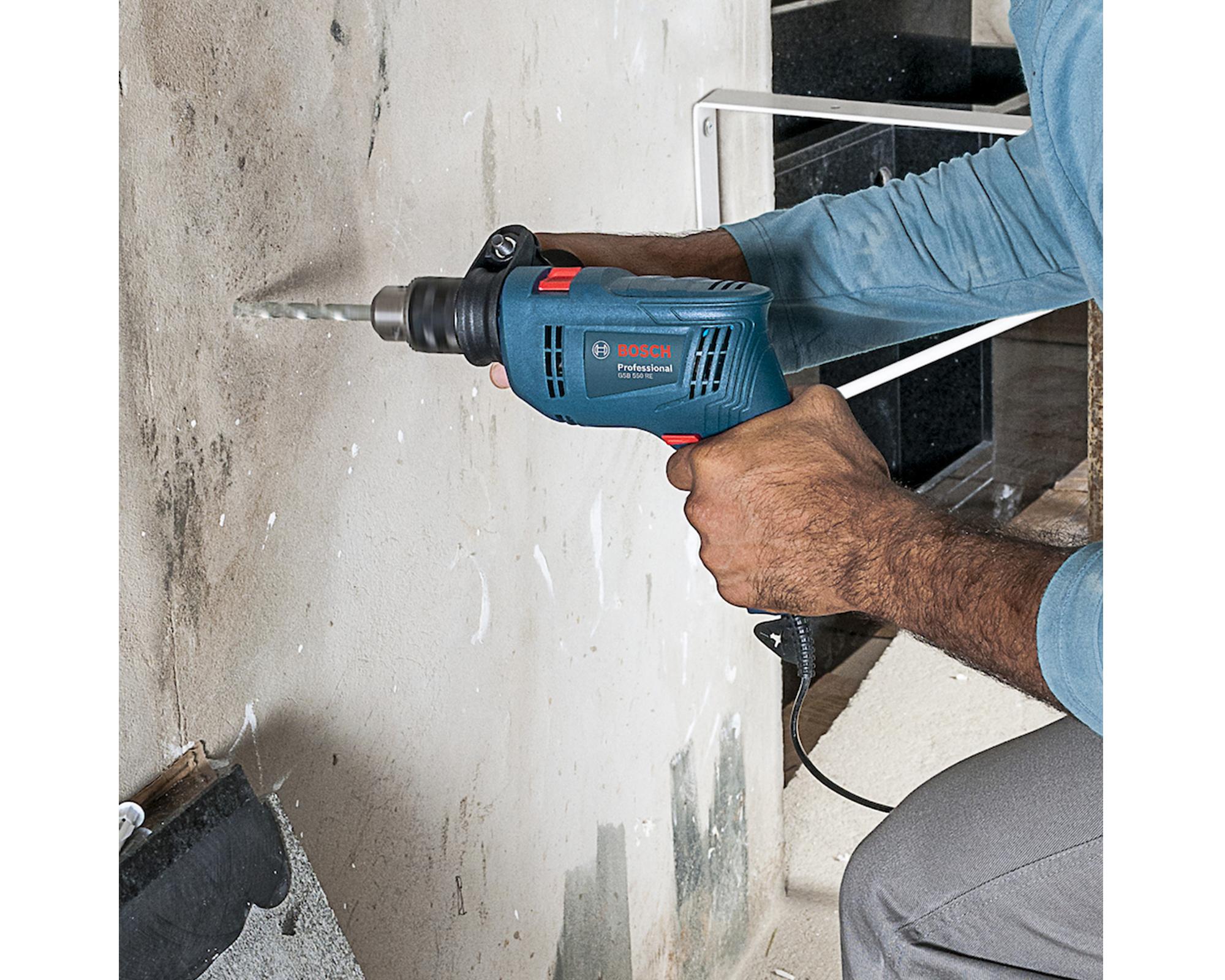 Taladro percutor 550W 25 mm GSB + esmeril 700W GWS + accesorios-4