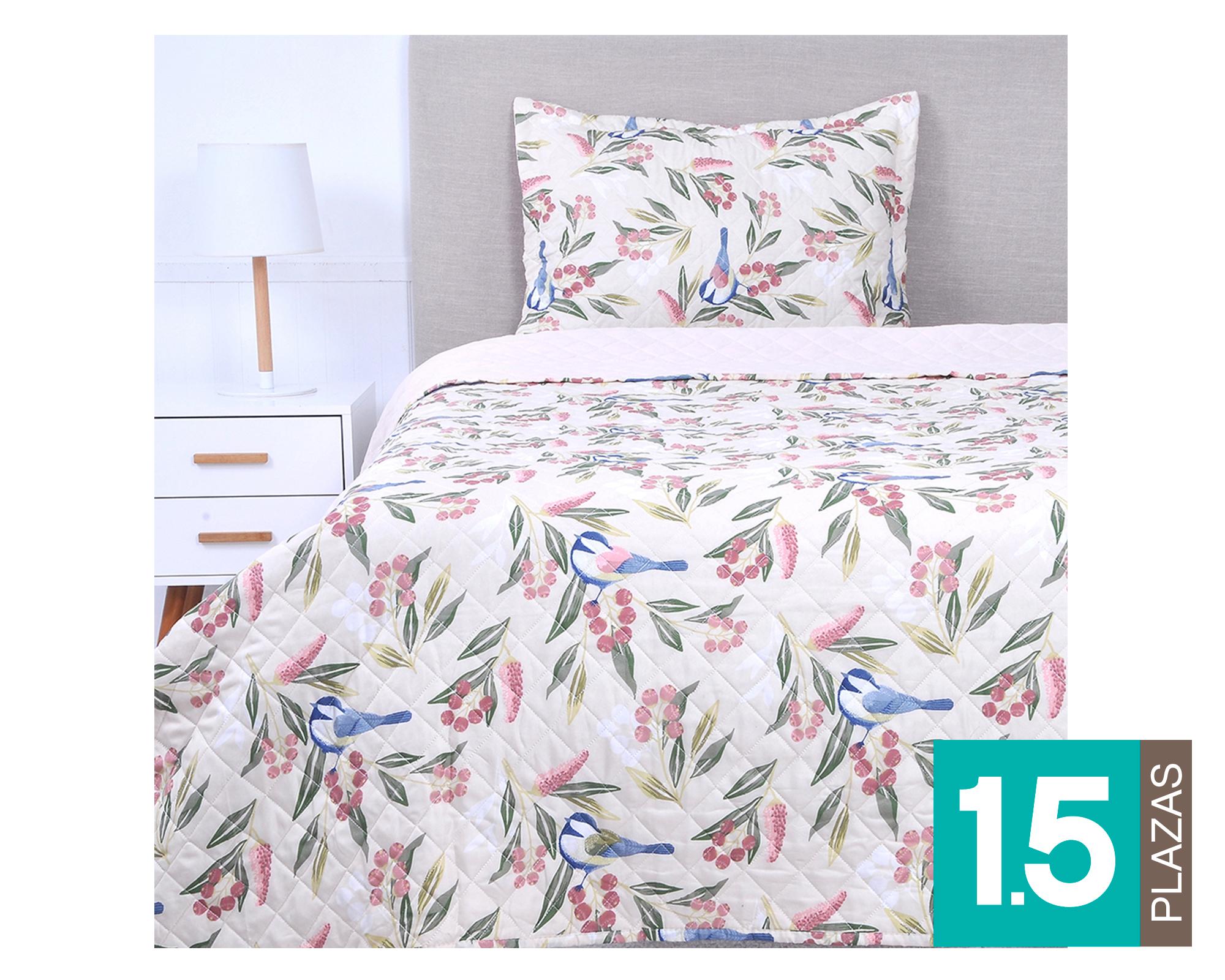 Quilt 1.5 plazas microfibra Begonia-0