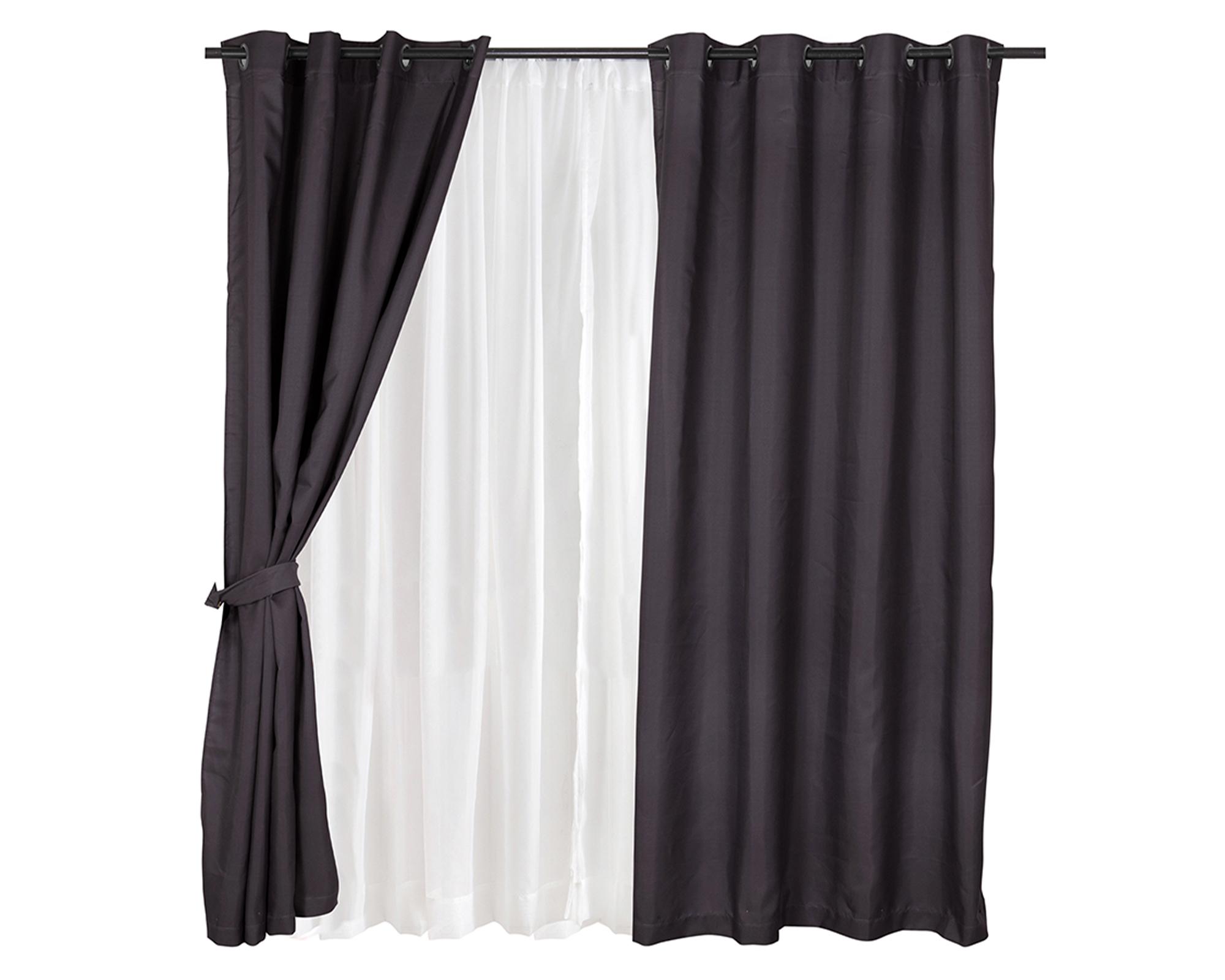 Set cortina Pucón marengo 140x220 cm-0