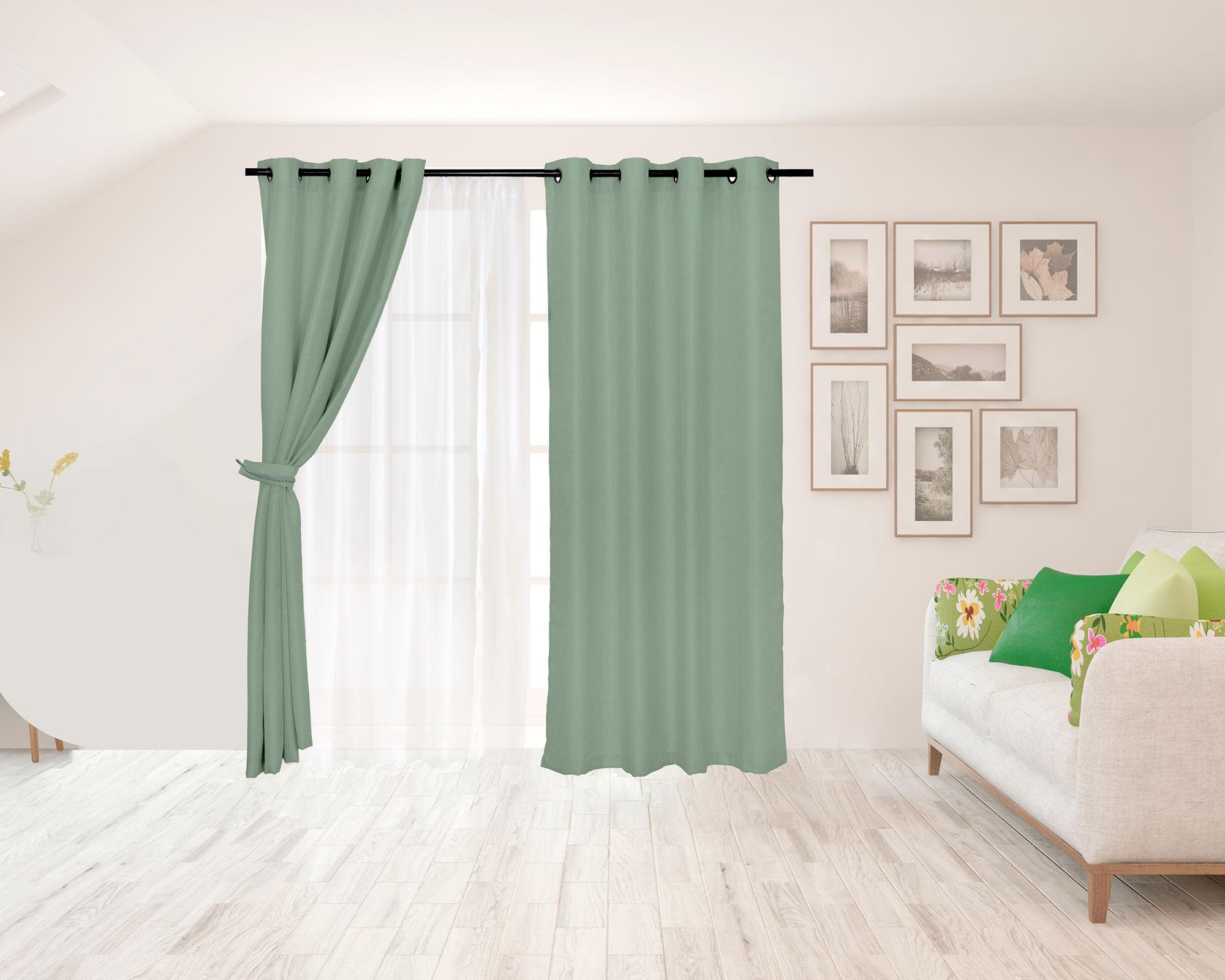 Set cortina Pucón texturada 140x220 cm menta-4