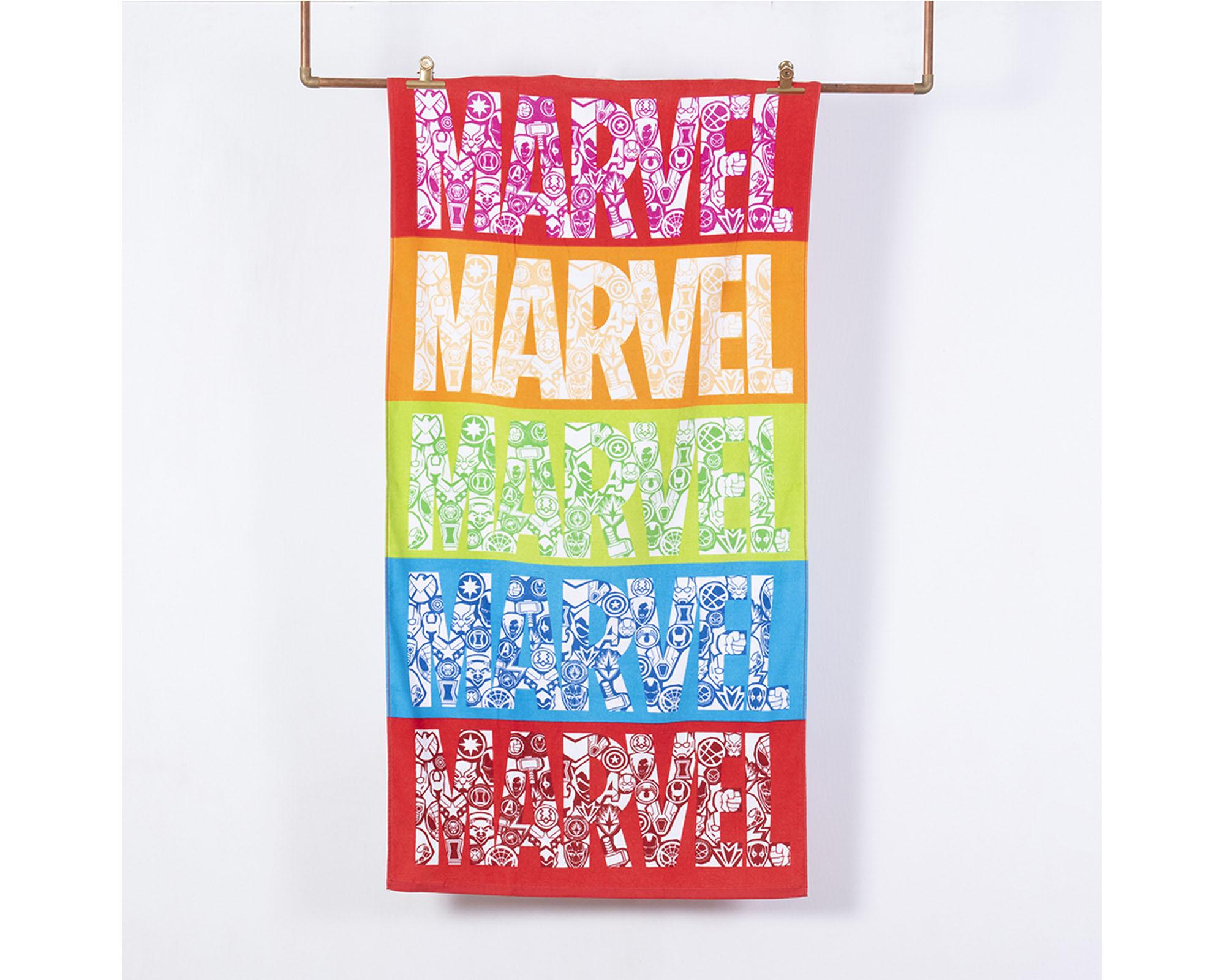Toalla playa 70x140 cm con bolso Marvel-0