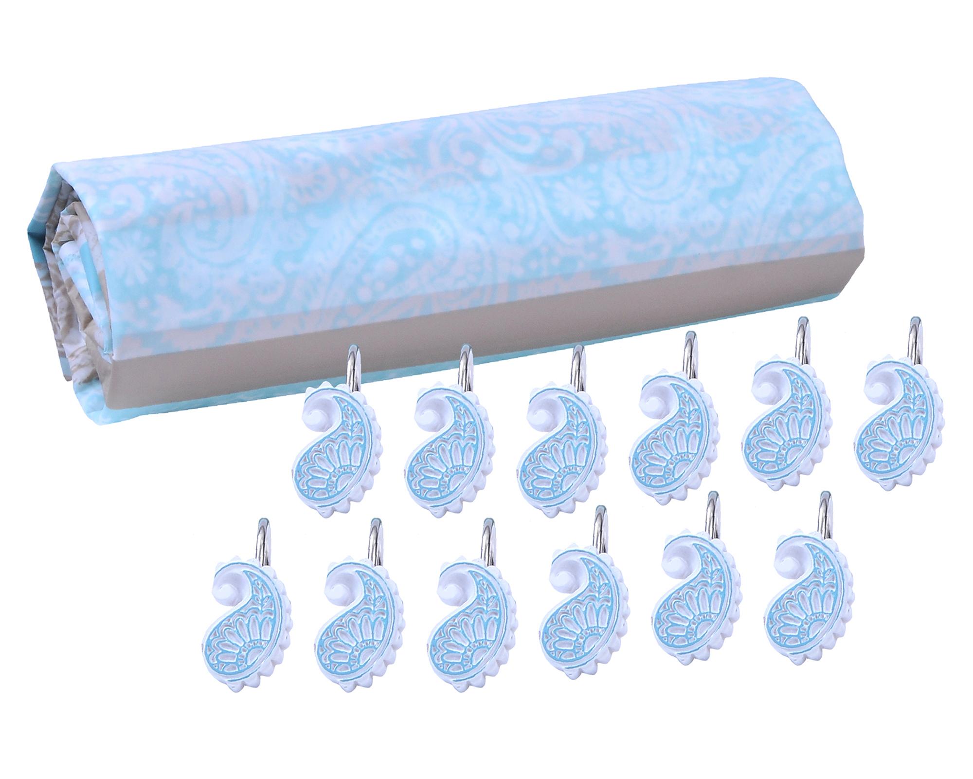 Set Cortina baño 180x180 cm Eclecti turquesa-0