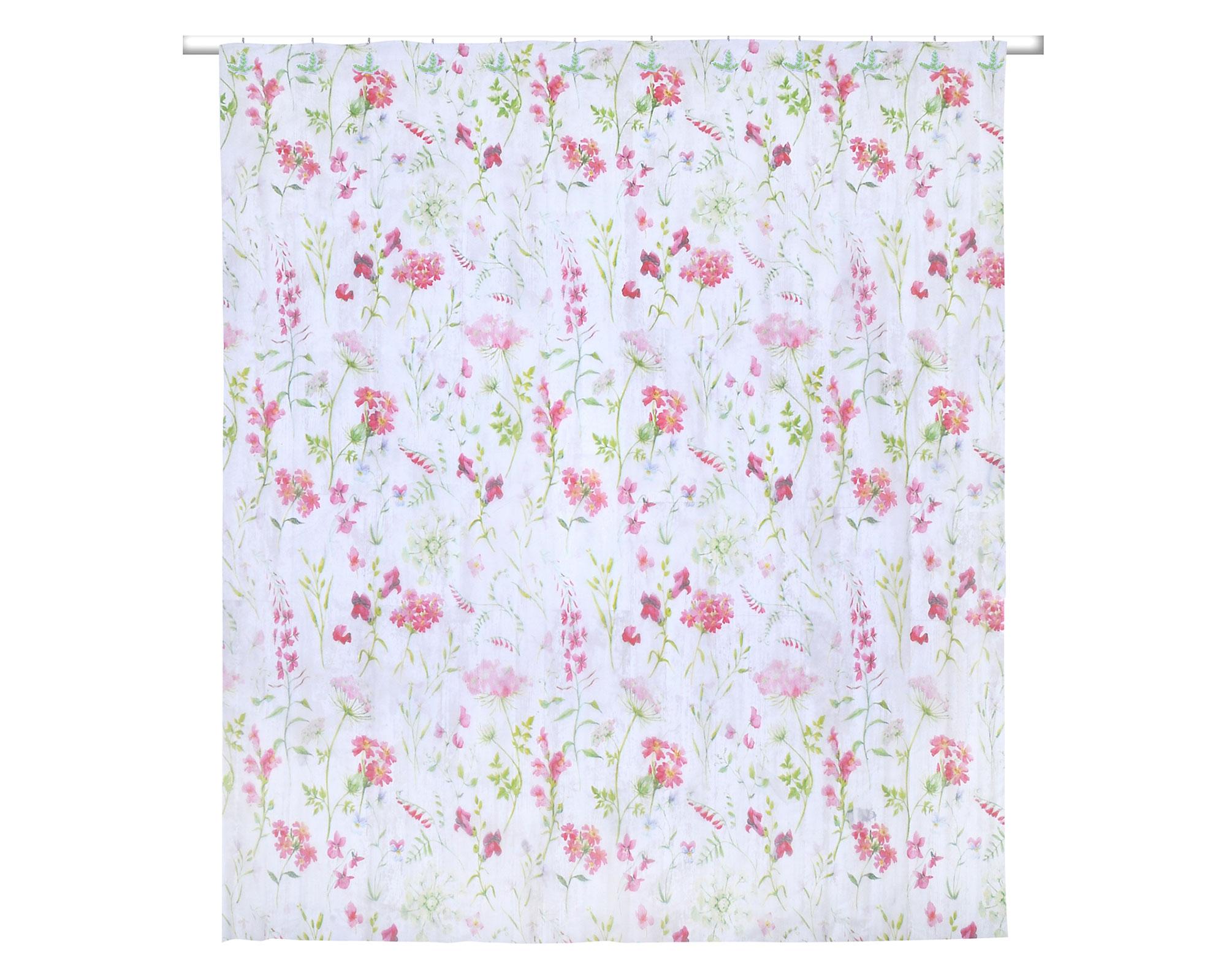 Set Cortina baño 180x180 cm Flores rojo-0