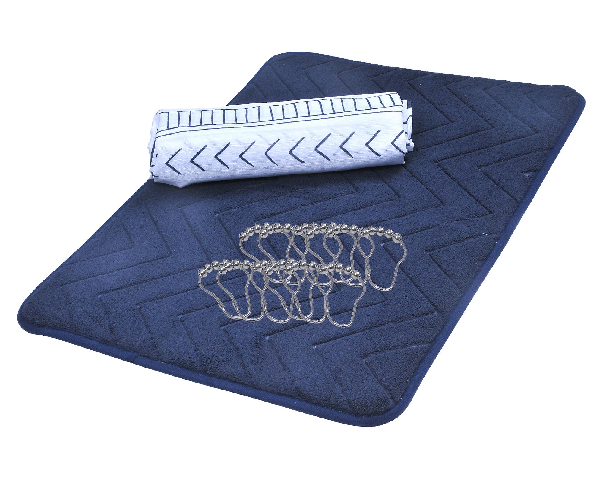 Set Cortina baño 180x180 cm Nogal diseño-0