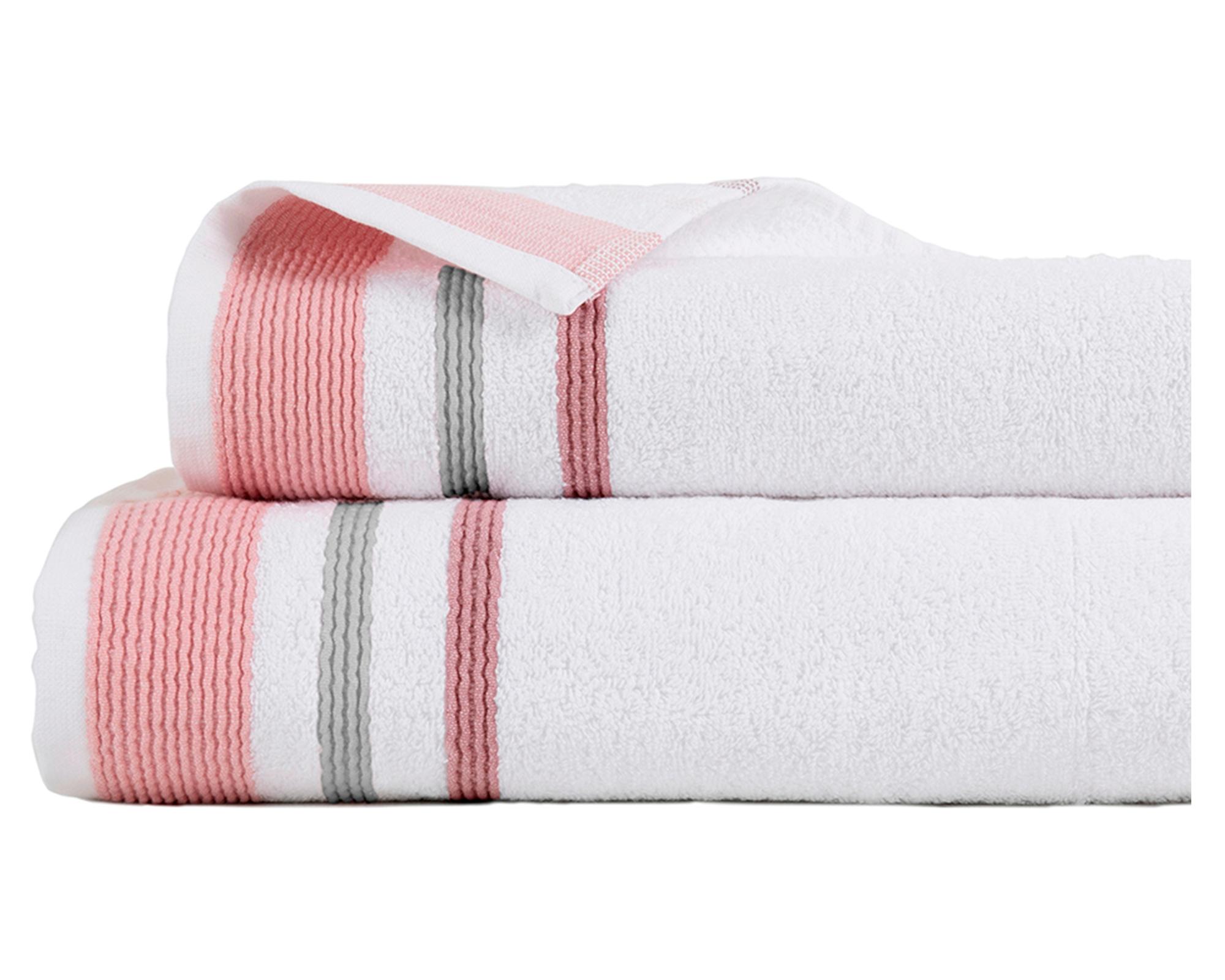 Set toalla Lignes coral 2 piezas-0