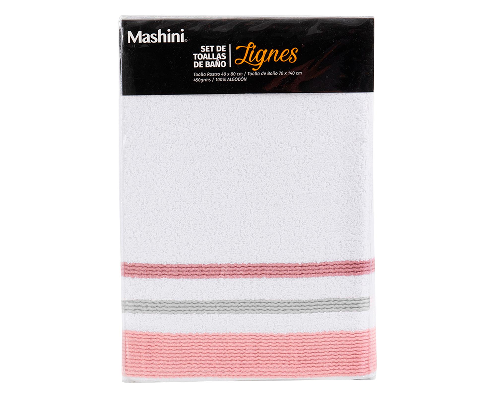 Set toalla Lignes coral 2 piezas-2