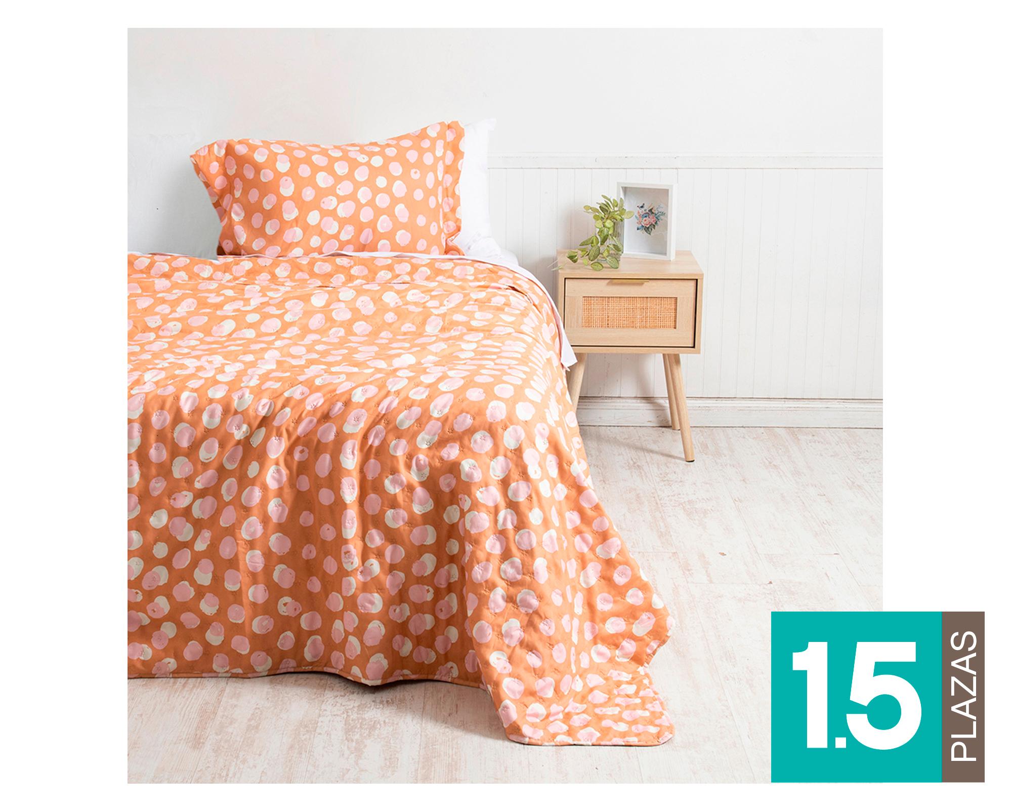 Quilt + sábanas 1.5 plazas Dots-0
