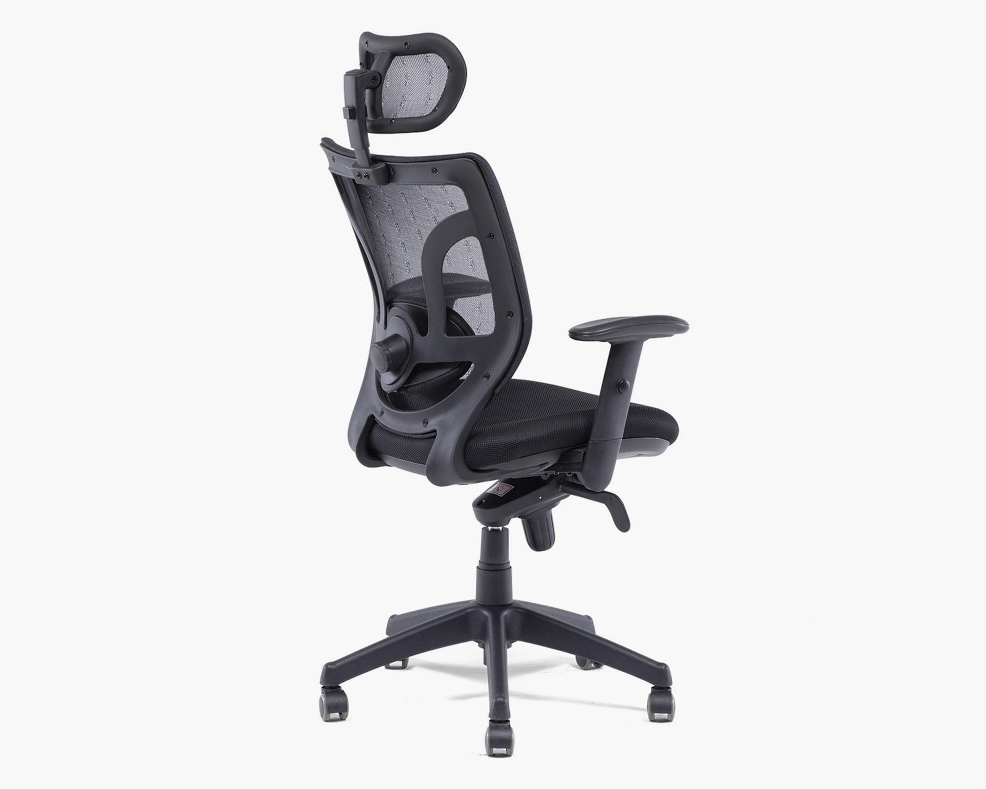 Silla escritorio con cabecero Black negro-2