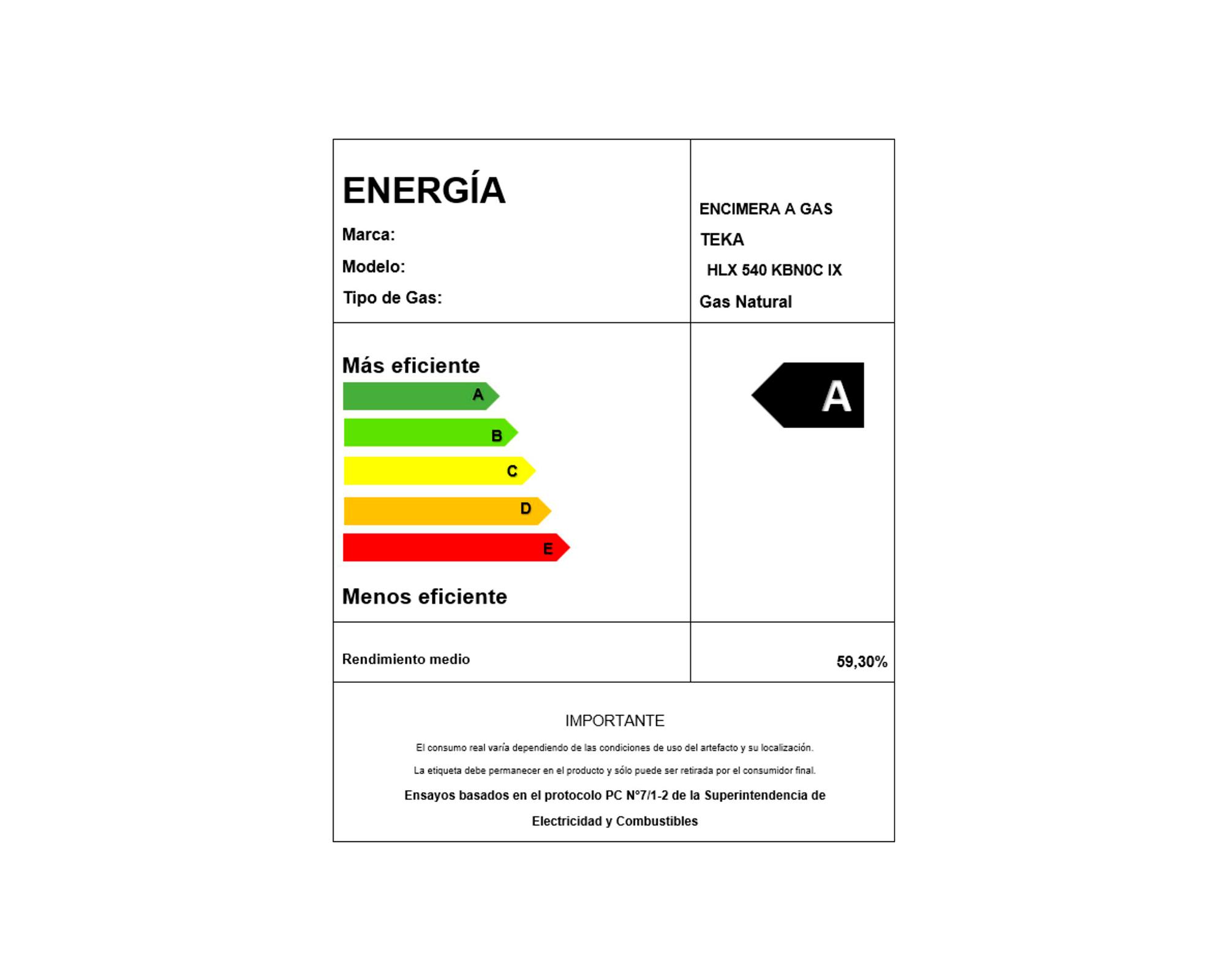 Encimera gas natural HLX540 KBN0C IX 4 quemadores-6
