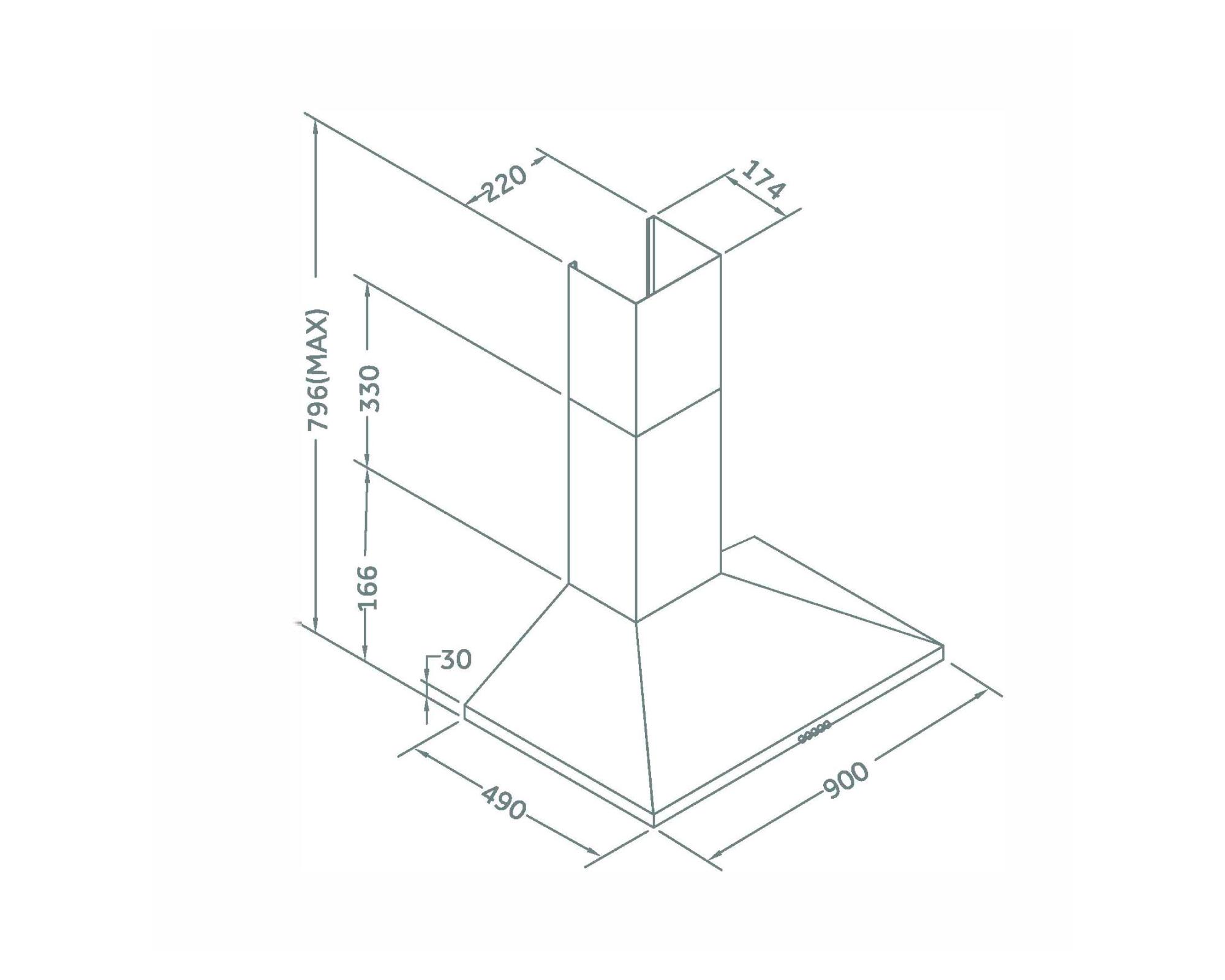 Campana piramidal 112W QCP90A gris-3