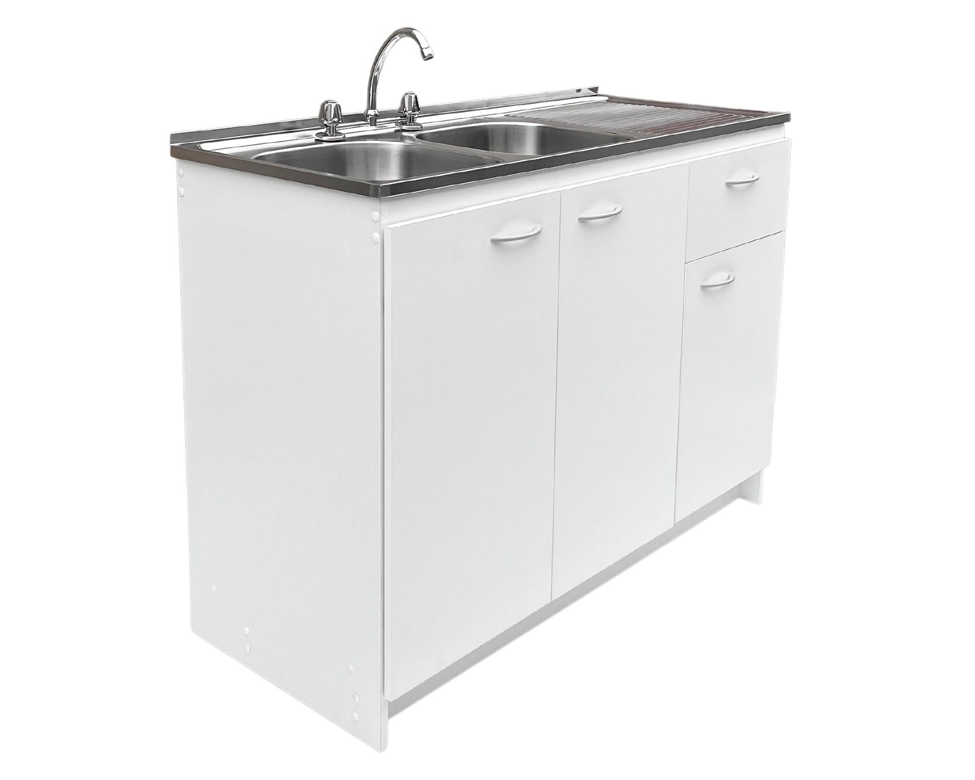 Kit mueble lavaplatos 120x49 cm derecho blanco-2