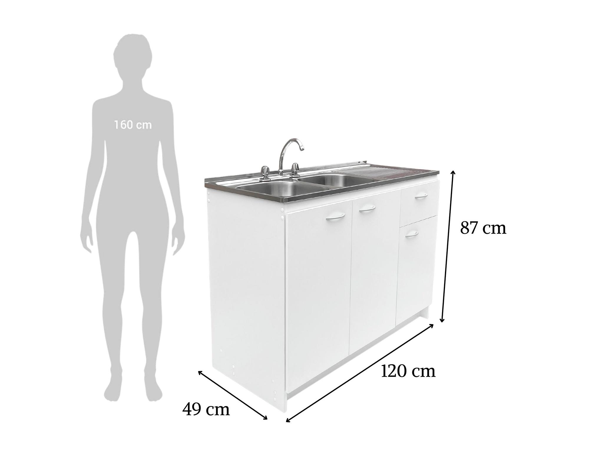 Kit mueble lavaplatos 120x49 cm derecho blanco-3