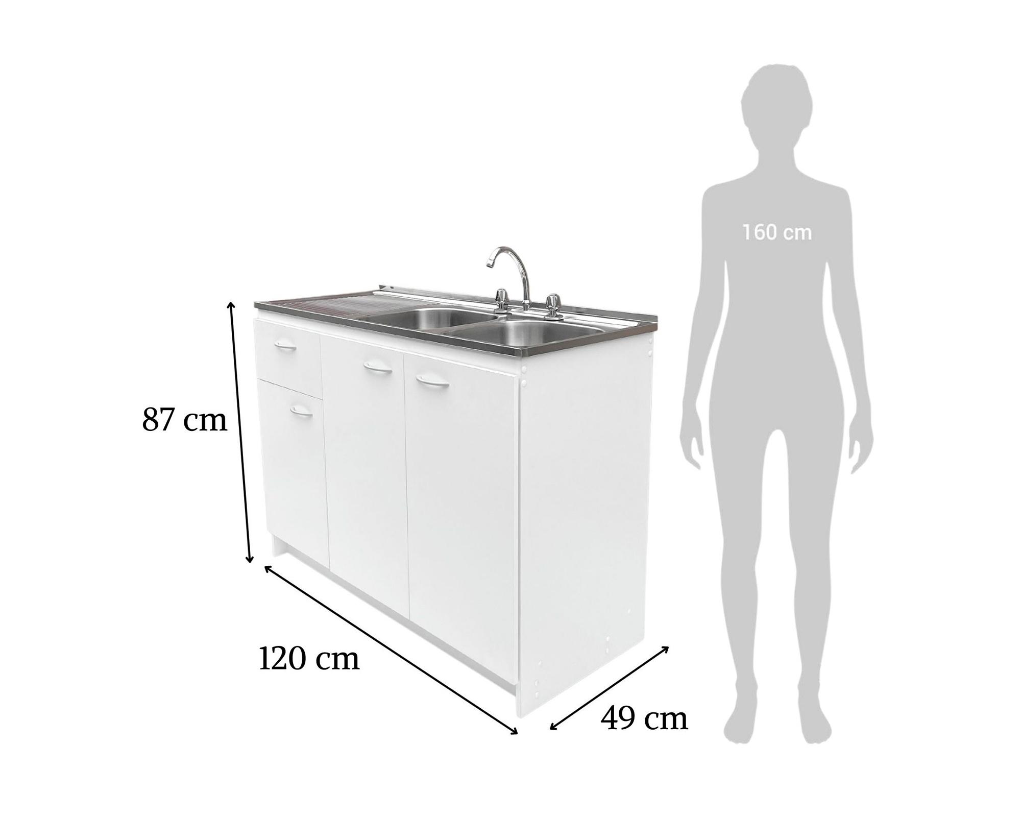 Kit mueble lavaplatos 120x49 cm izquierdo blanco-3