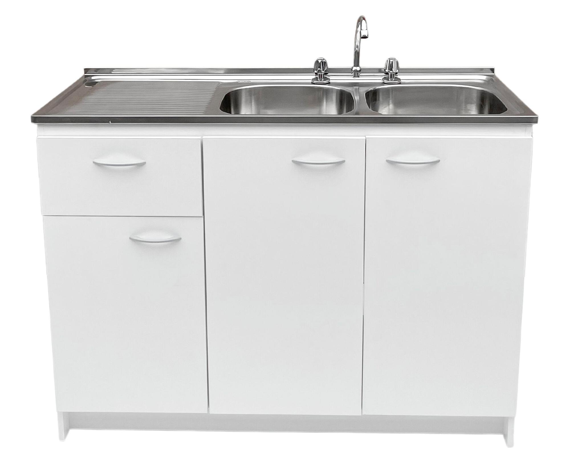 Kit mueble lavaplatos 120x49 cm izquierdo blanco-1