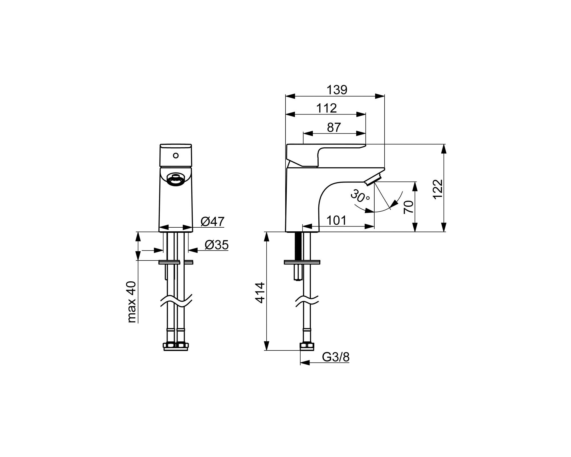 Monomando lavamanos Hansabasic cromado-2