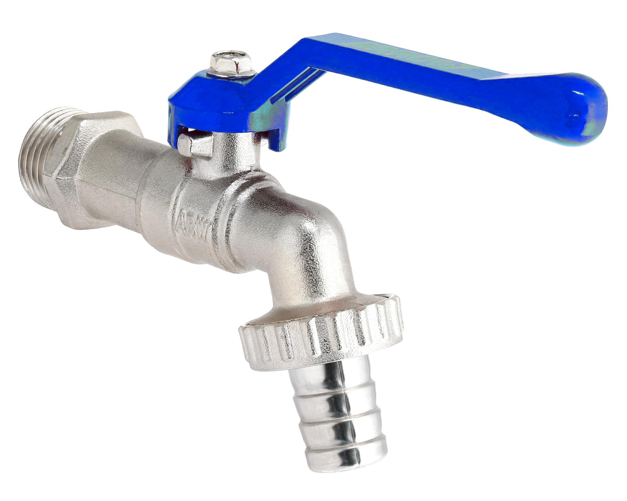 Llave bola jardín 1/2" cromado/azul-0