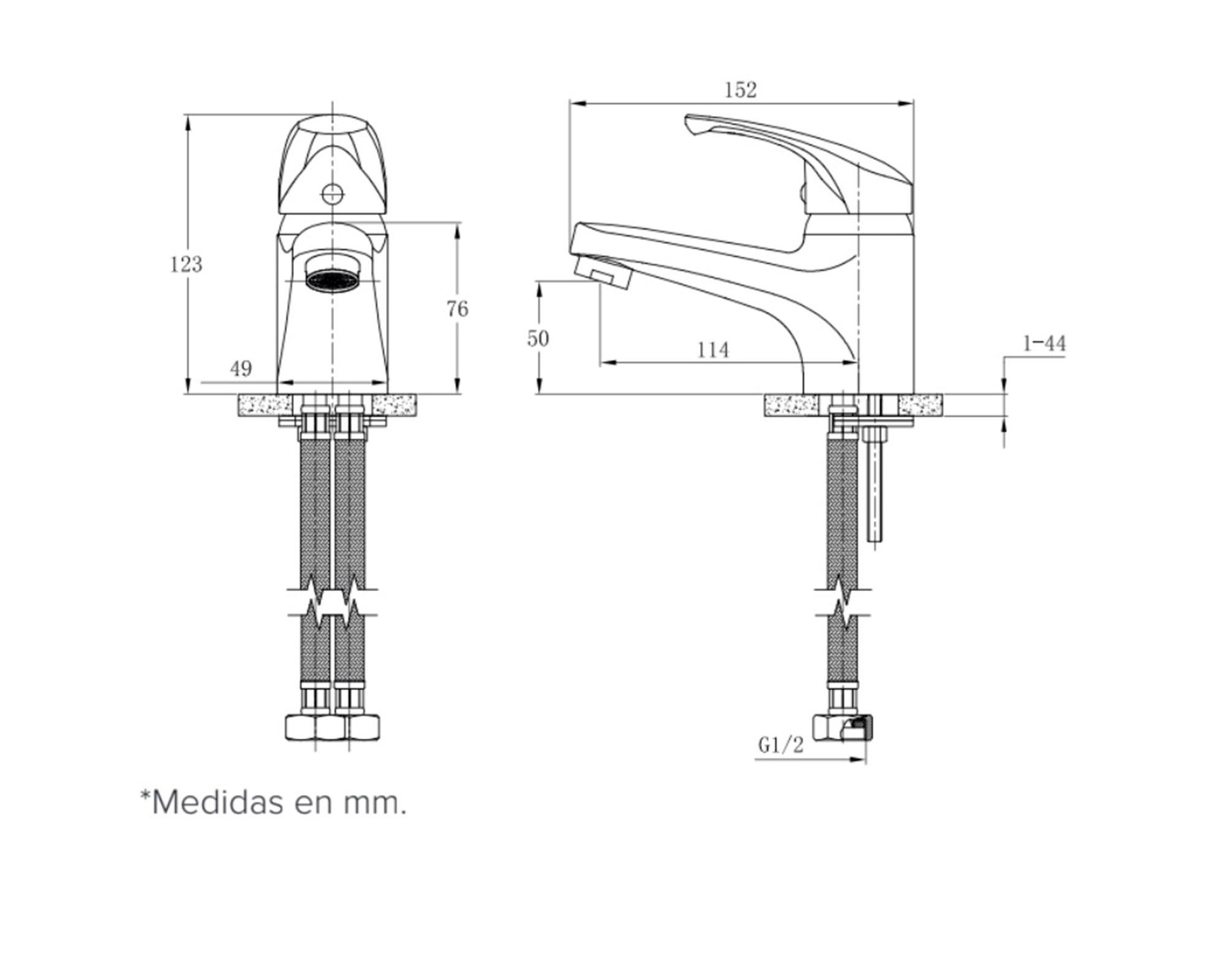 Monomandos lavamanos Eko negro-1