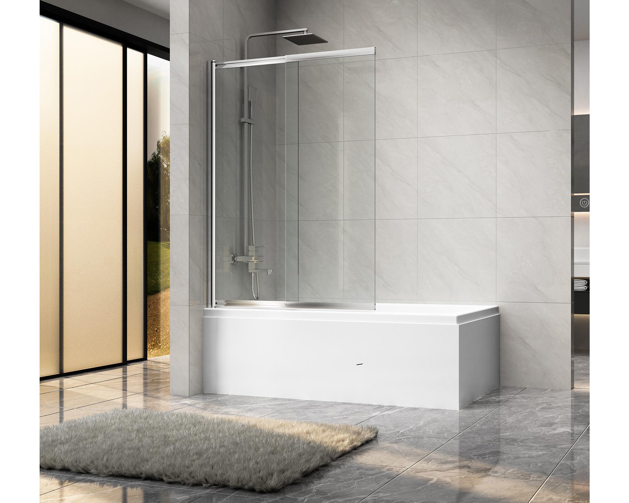 Mampara Pivote corredera perfil cromado 140x100x3.5 cm-0