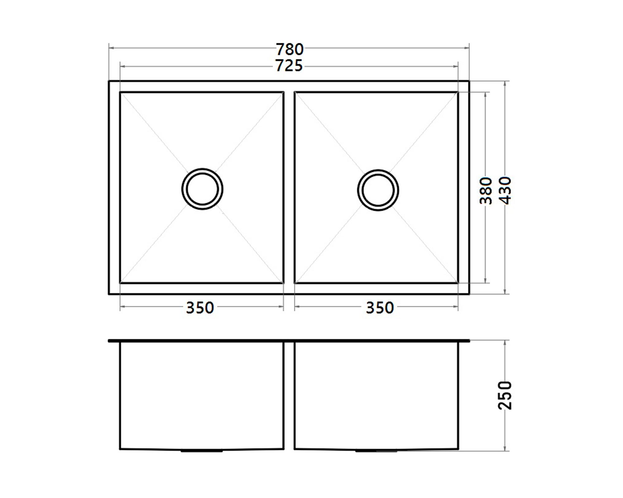 Lavaplatos empotrar Negro 78x43x25 cm-1