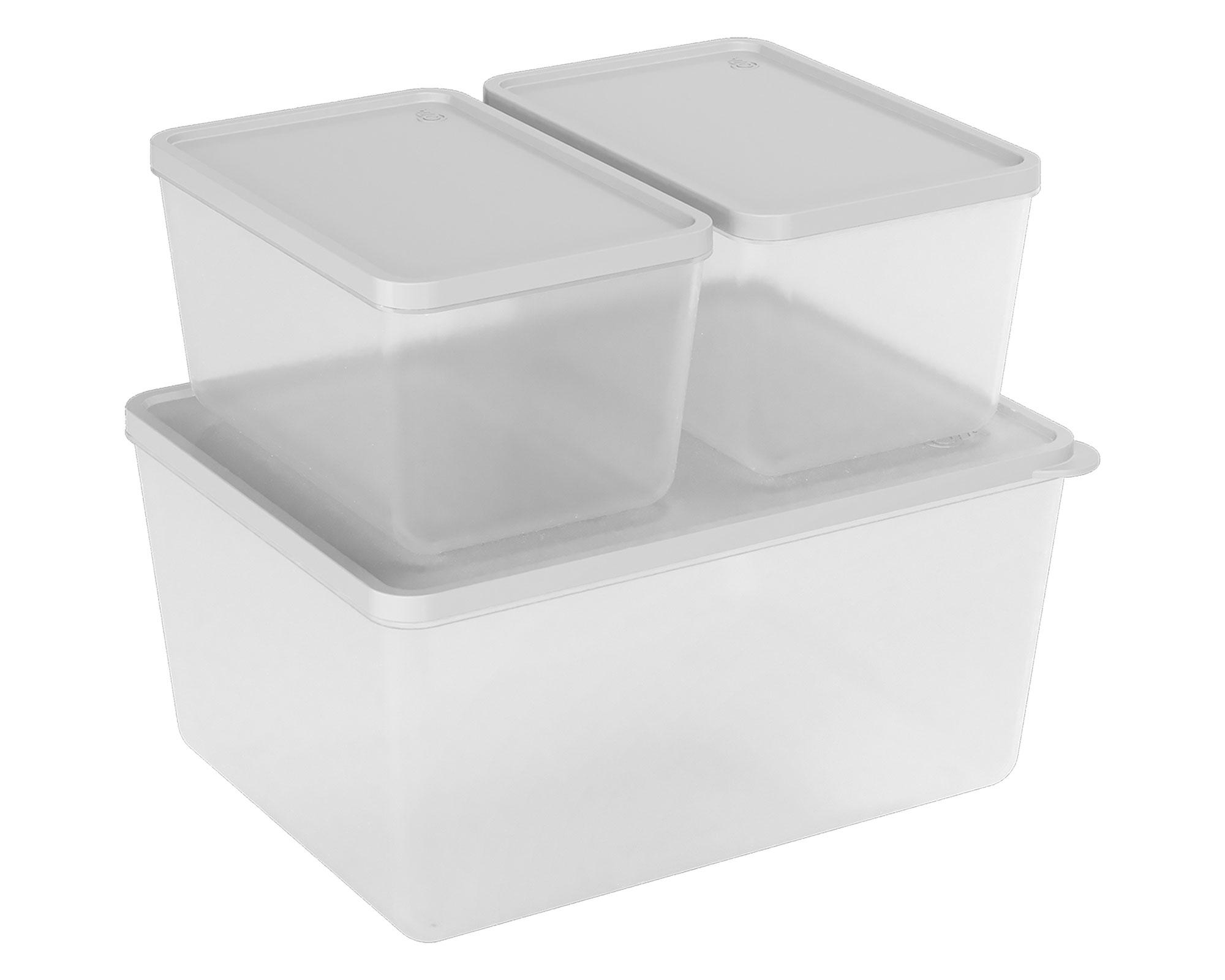Set contenedores Basic blanco 3 piezas-0