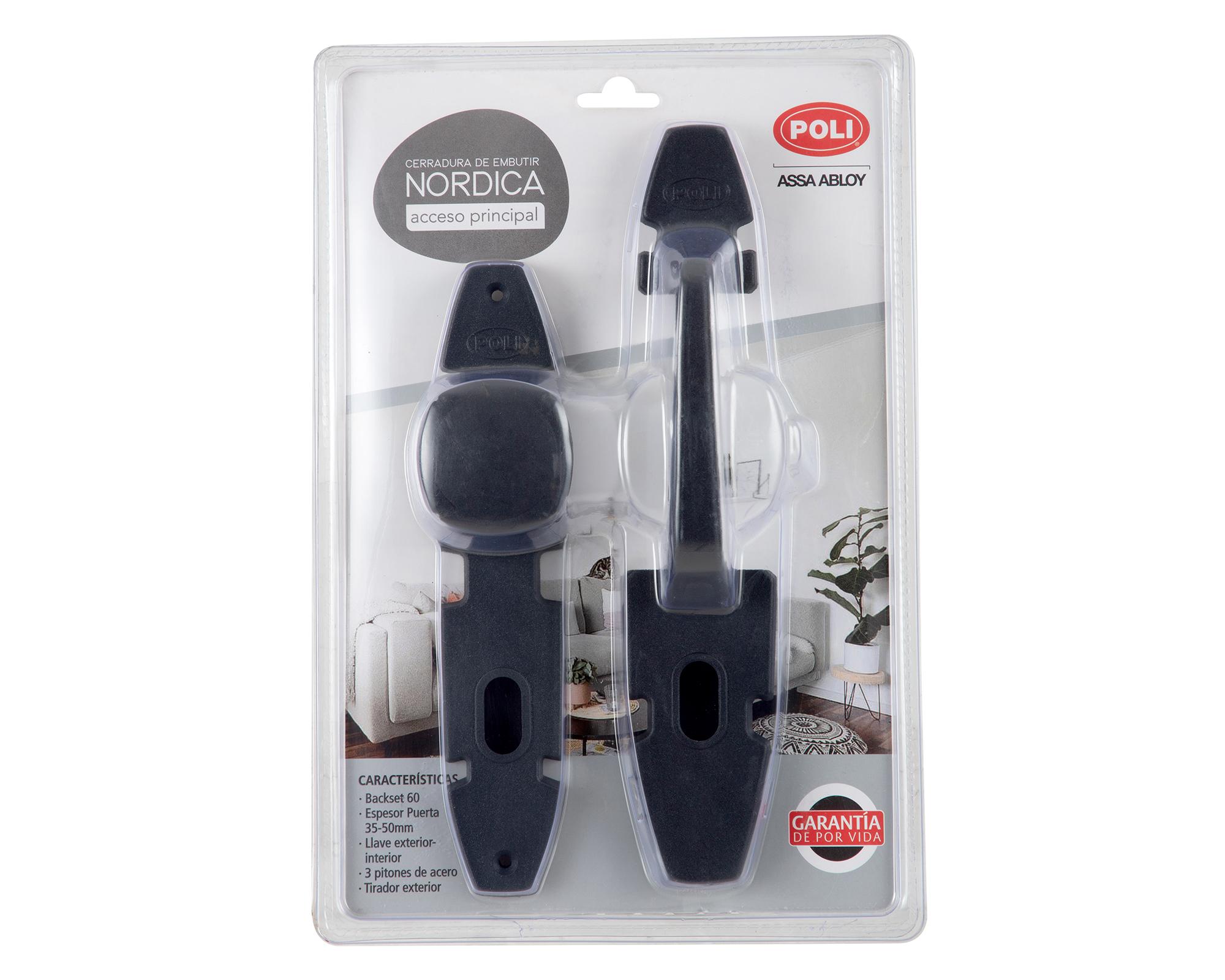 Cerradura embutida Nórdica Oval B60 Pomo Acceso 1/2-2