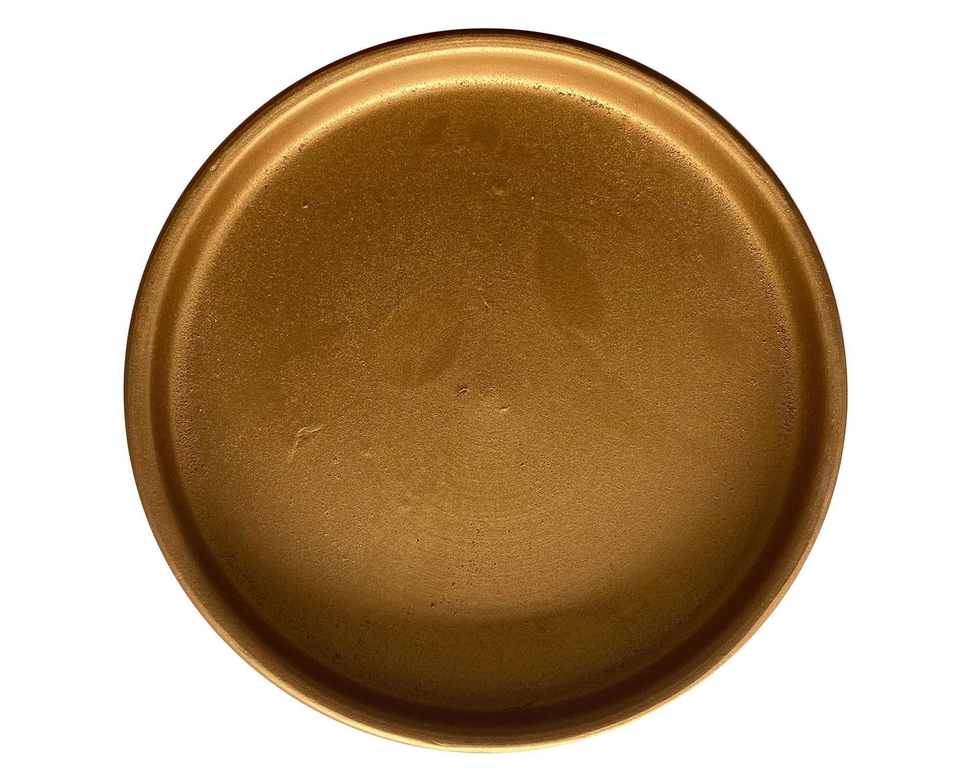 Macetero cilindro grafito con plato dorado L 18x18 cm-1