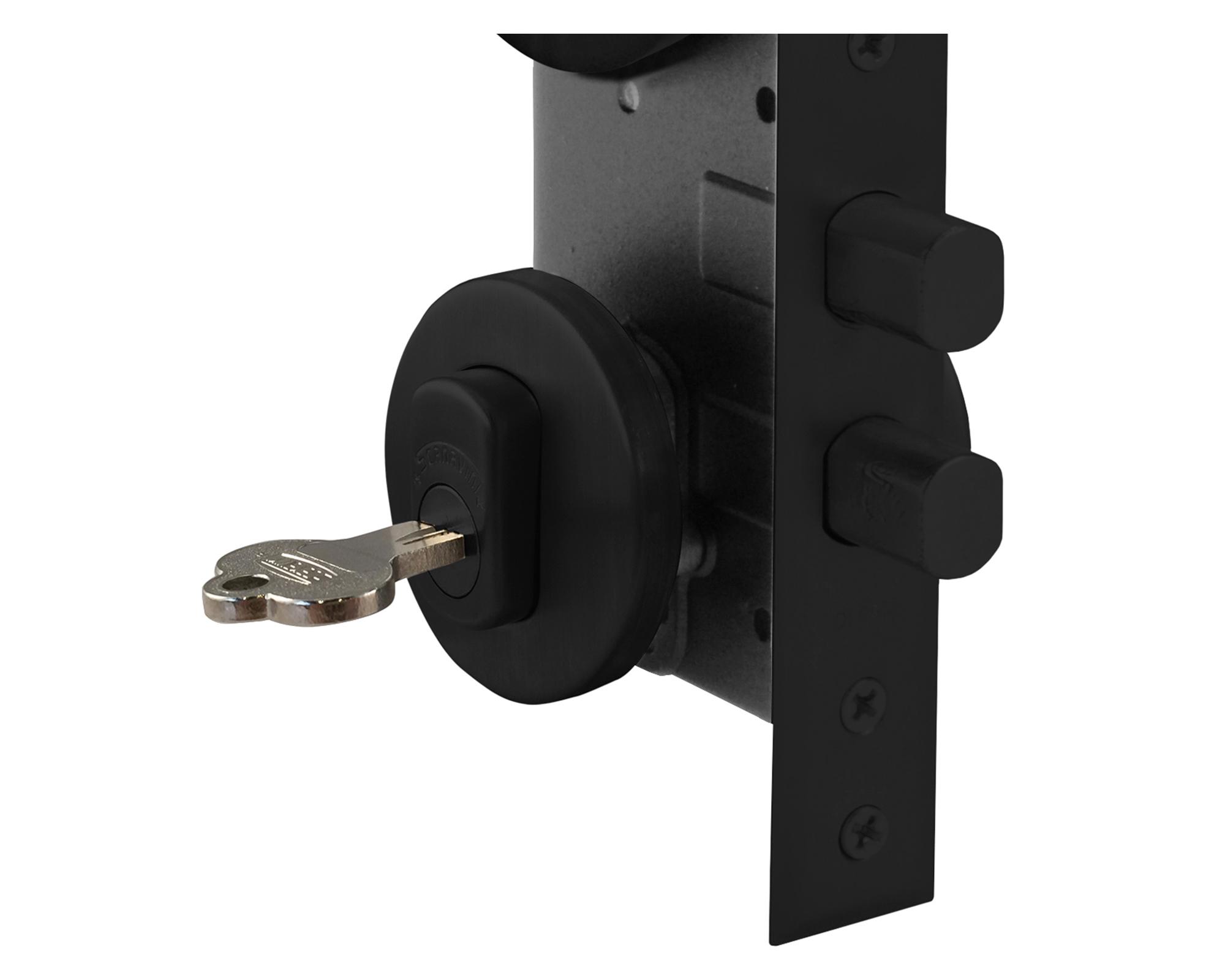 Cerradura embutida con manilla 1080960L+K.D negro mate-2