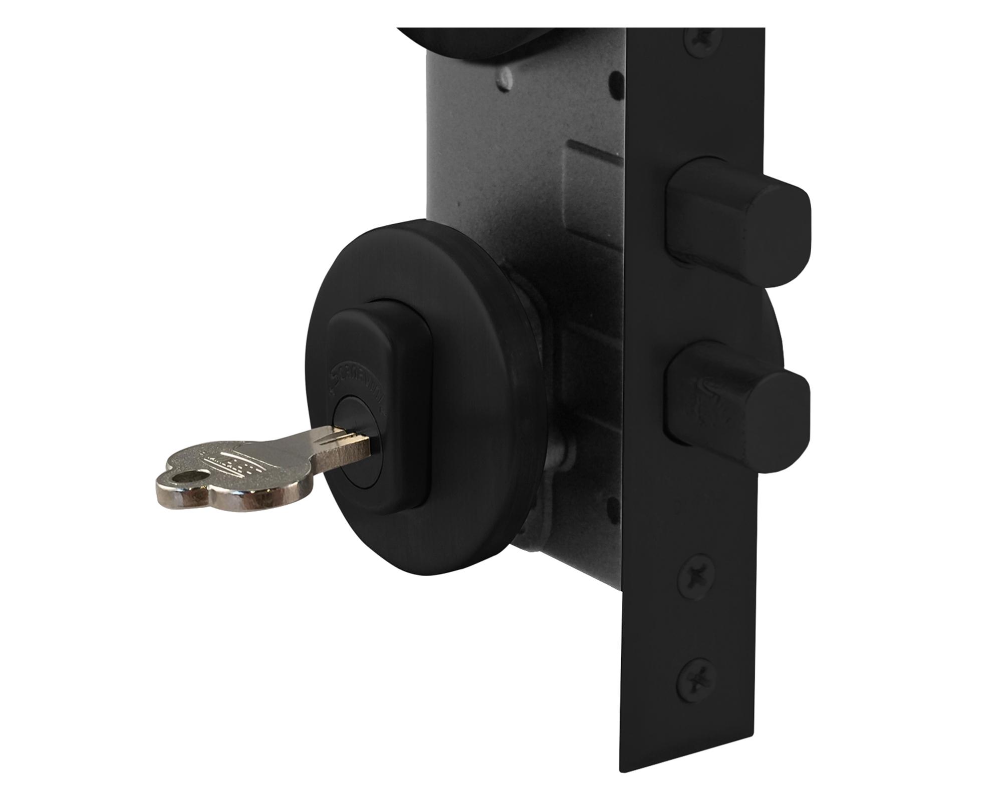 Cerradura embutida con manilla 1080960L+K negro mate-2