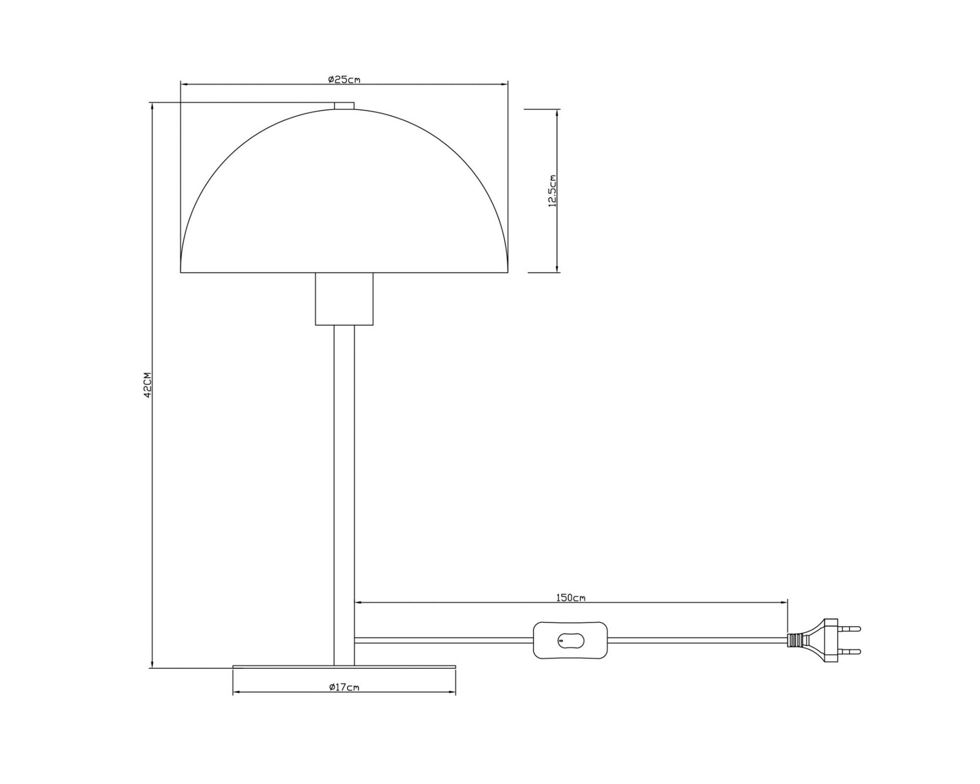 Lámpara mesa Ana Rose negro E27 1L-3