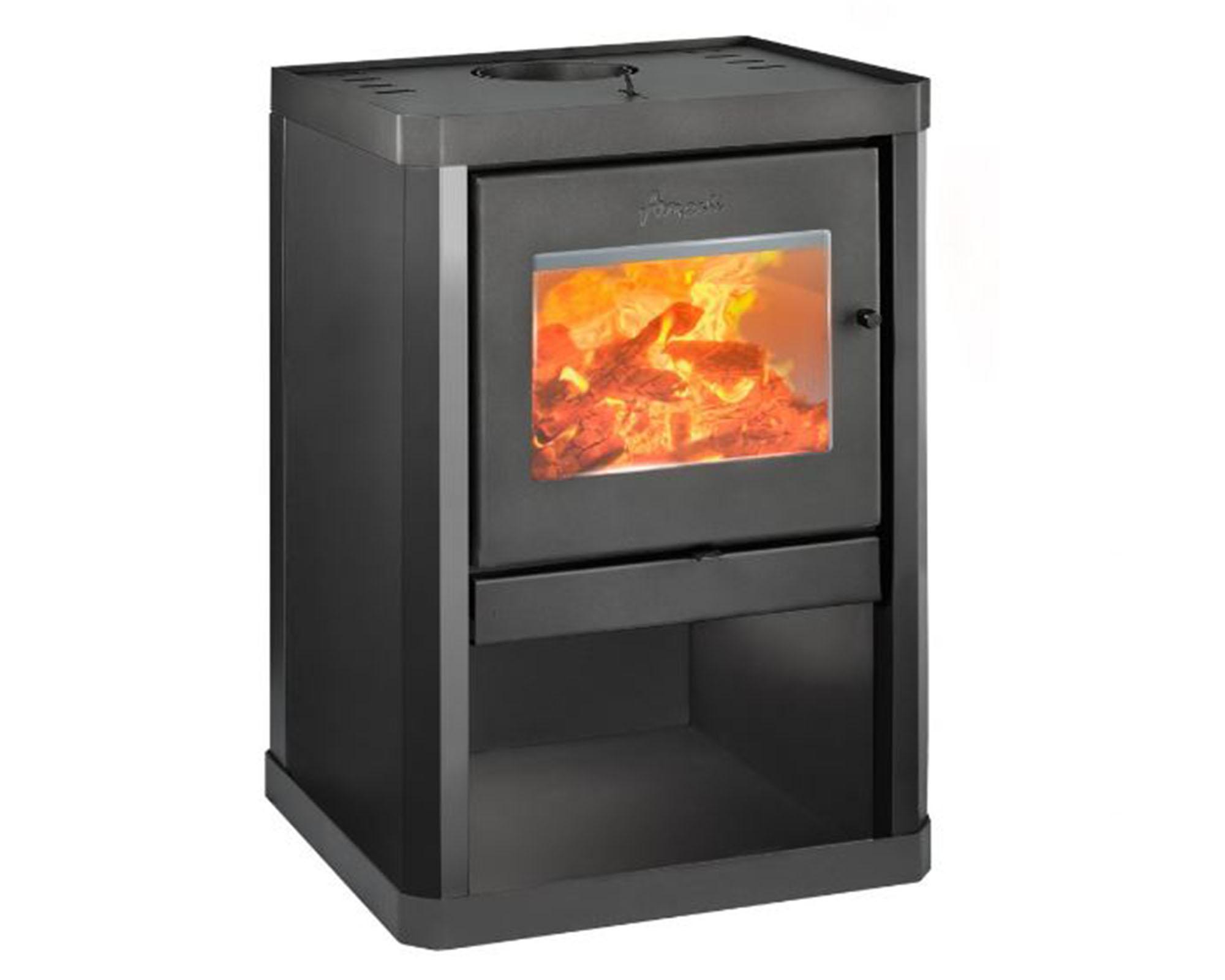 Estufa a leña 10000W Classic 400 negro satinado-1