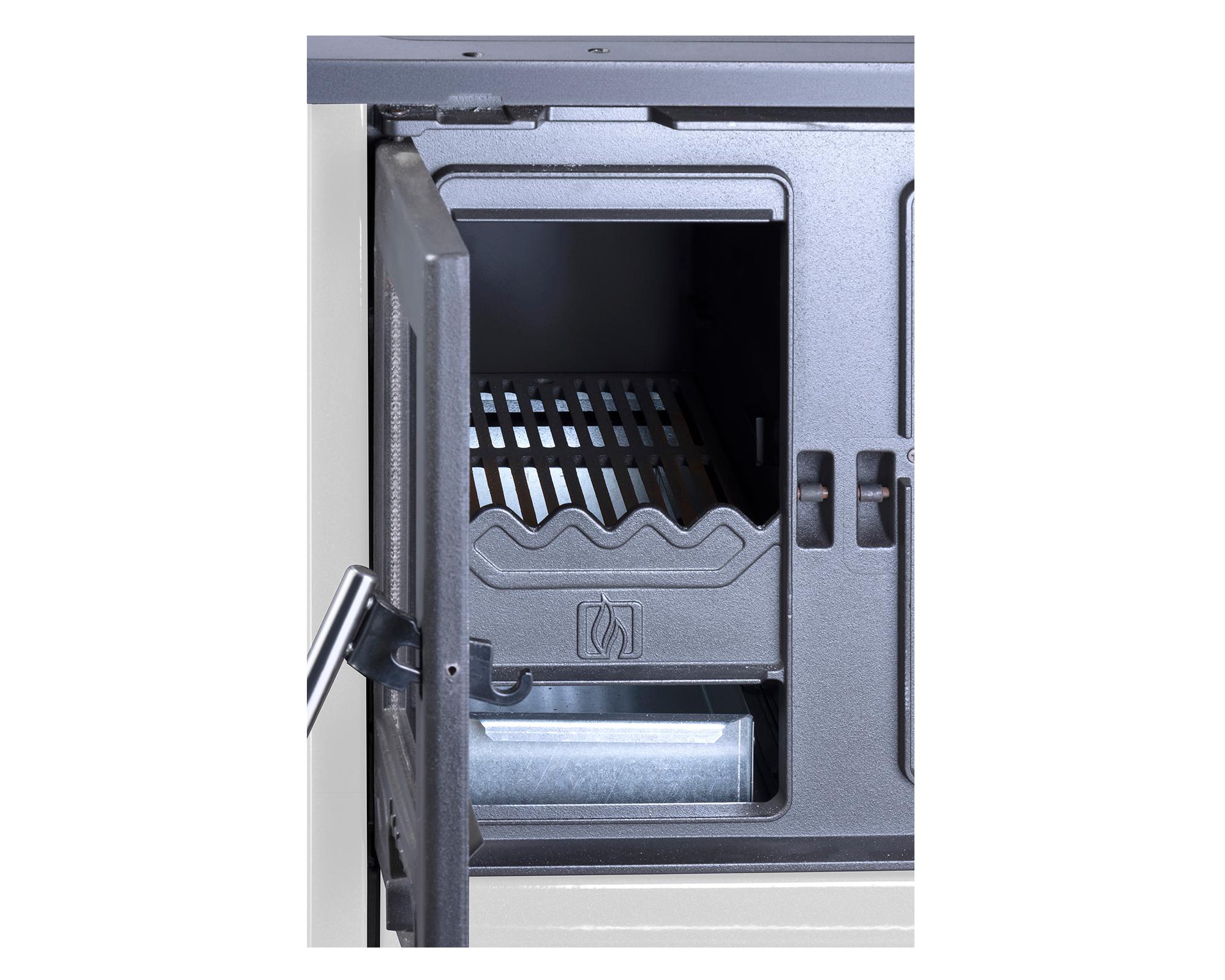 Cocina a leña 1 plato Altima blanca-3