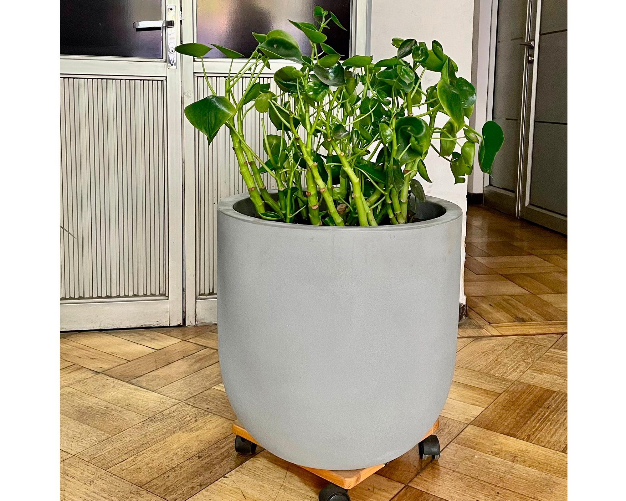 Macetero 33 cm ovalado gris Muna-2