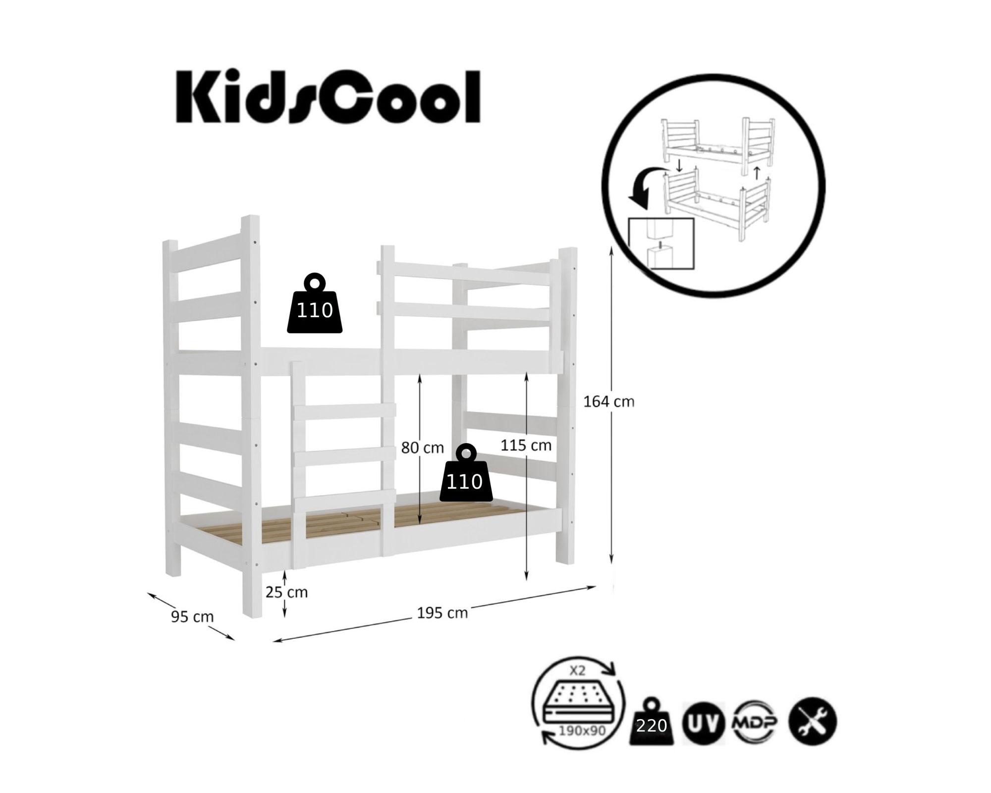 Camarote blanco Essenciale CR 1 plaza + escalera-5