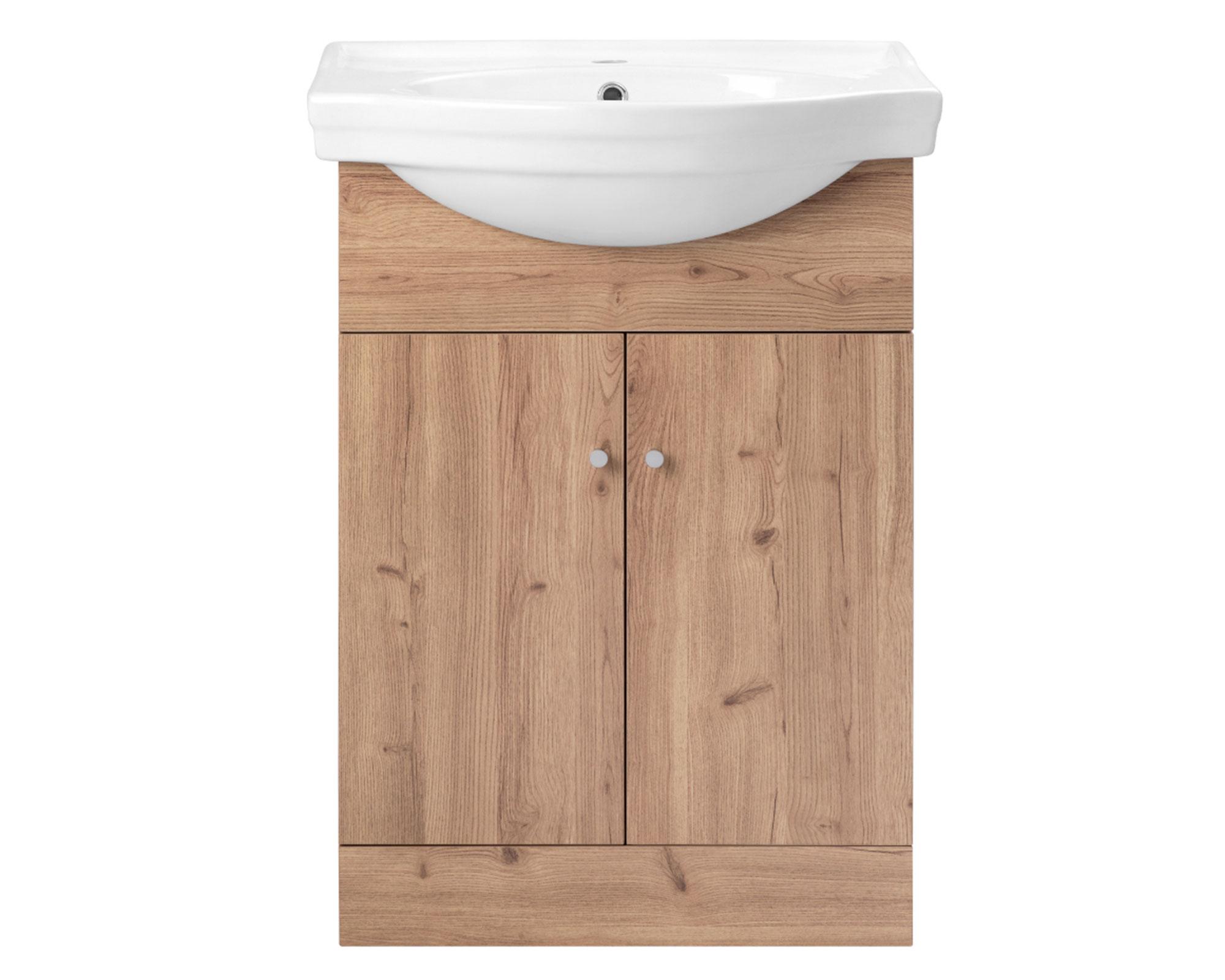 Kit mueble vanitorio Marie rústico 60x80 cm + cubierta-0