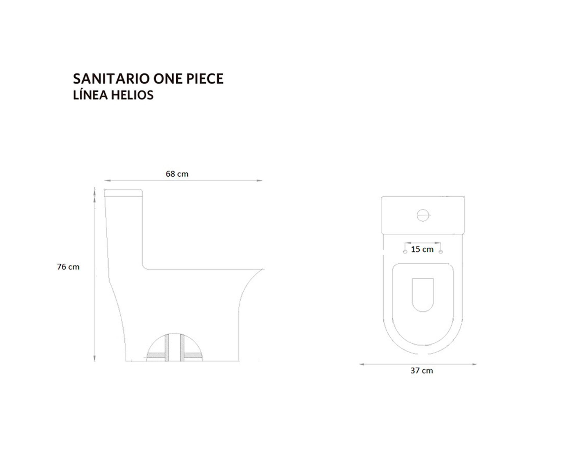 WC one piece piso 30 cm Helios botón dual blanco-4