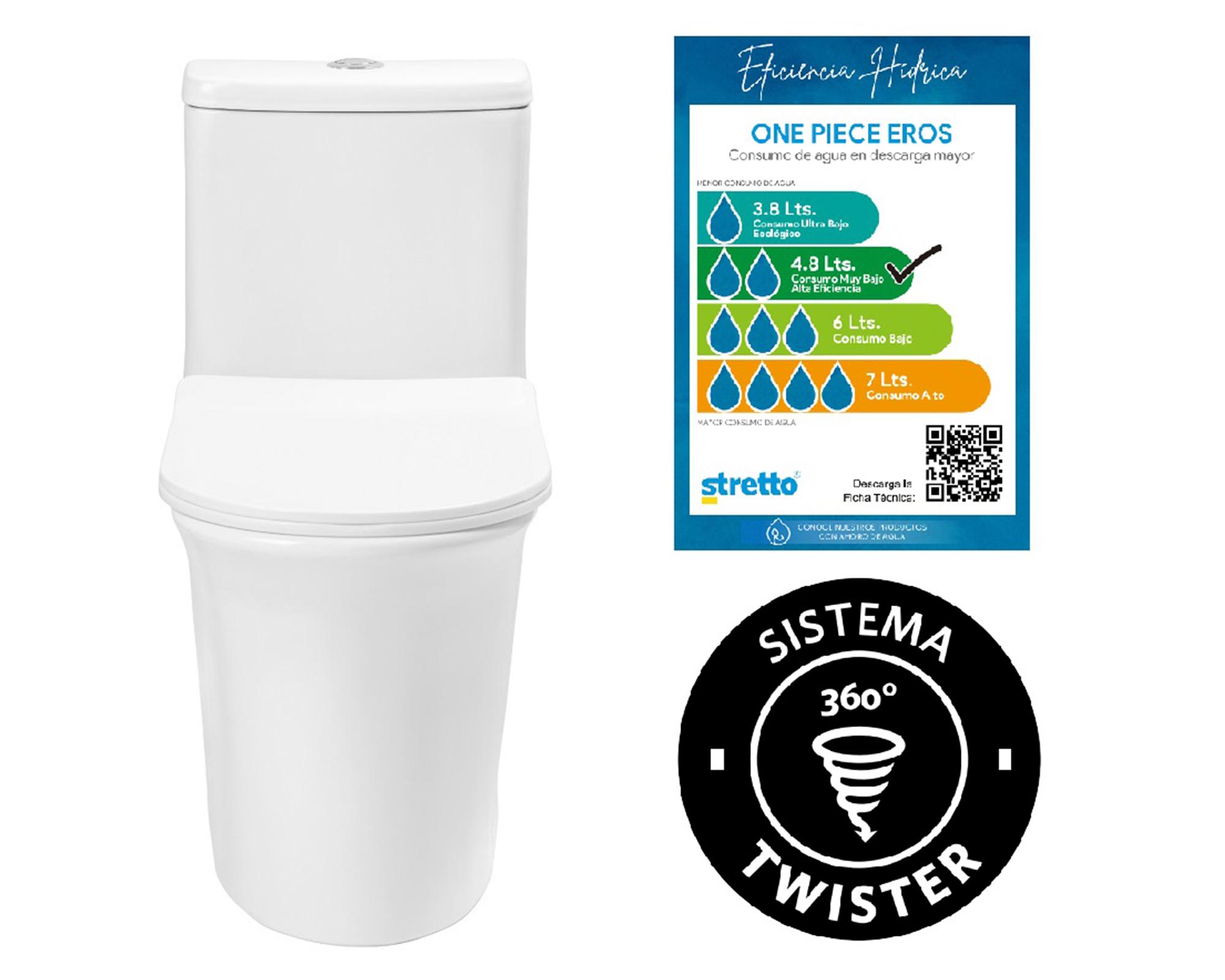 WC one piece piso 30 cm Helios botón dual blanco-2