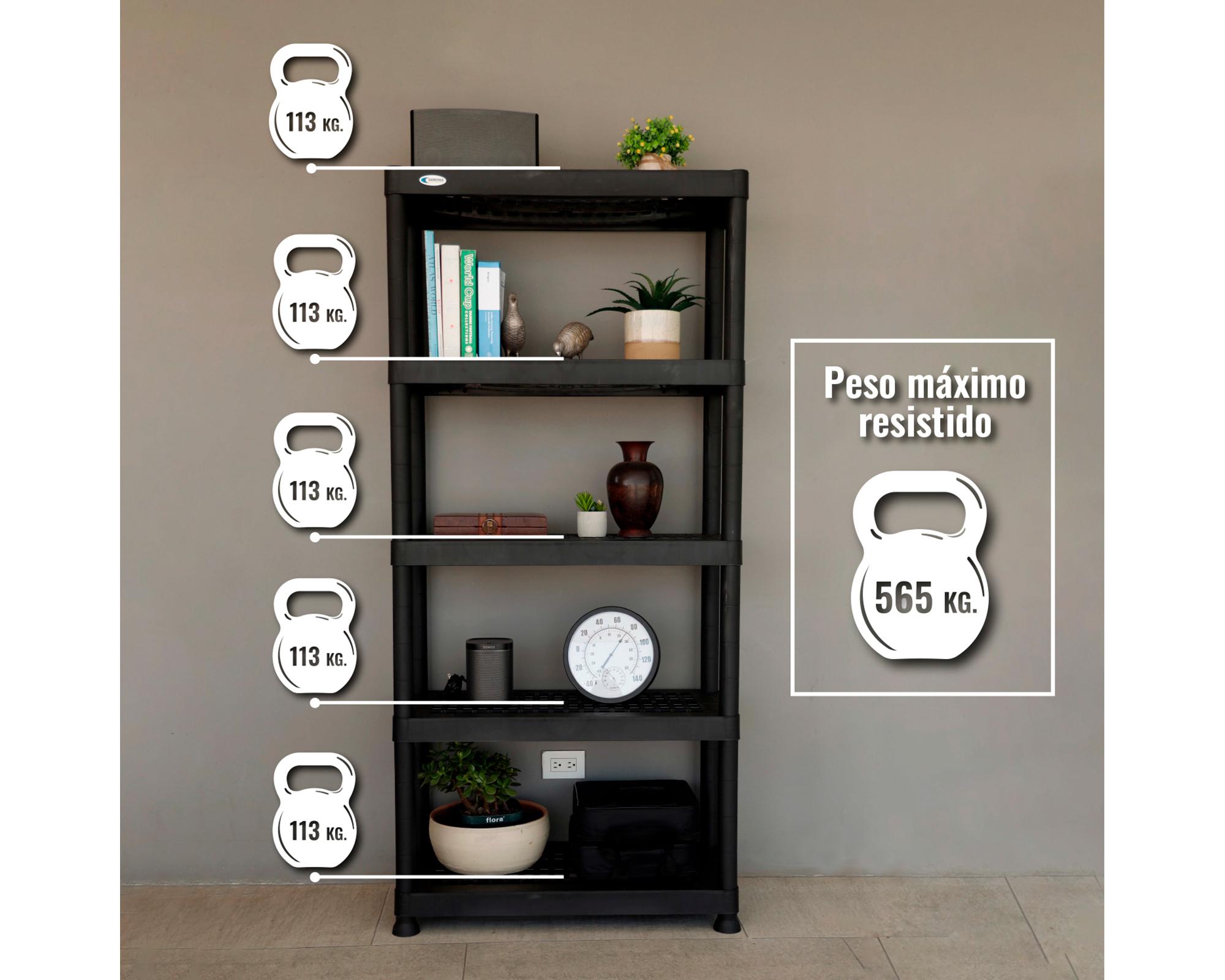 Estante organizador 5 repisas X-TREME negro-3