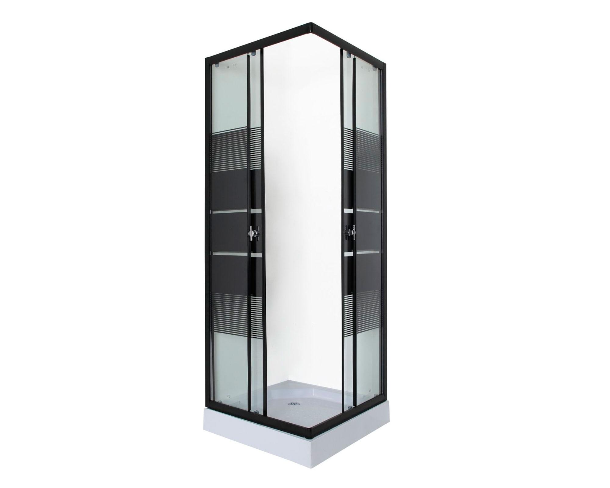 Shower door SD-70 Recto transparente/negro 70x195 cm-1