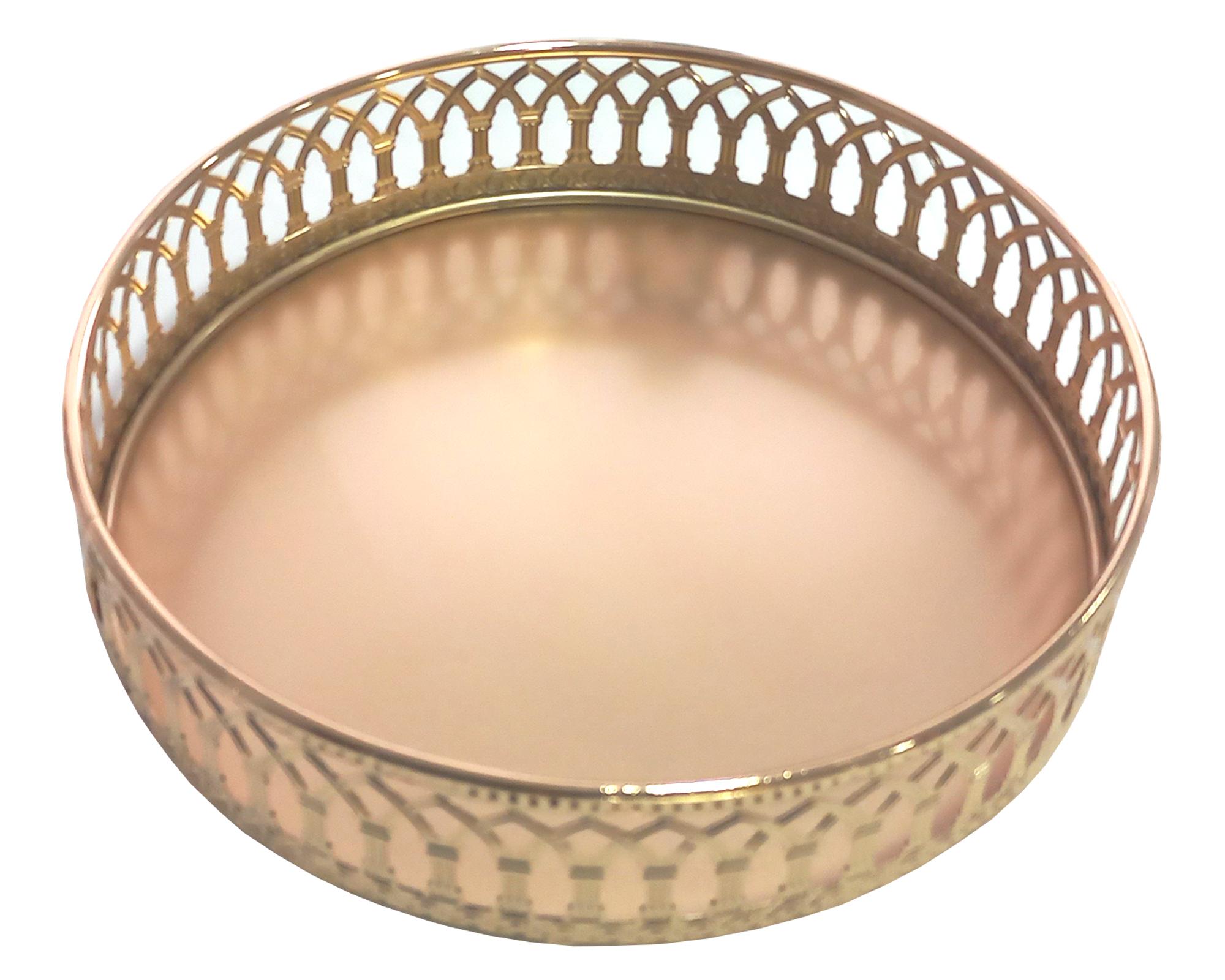 Bandeja redonda 23.5 cm dorado-0