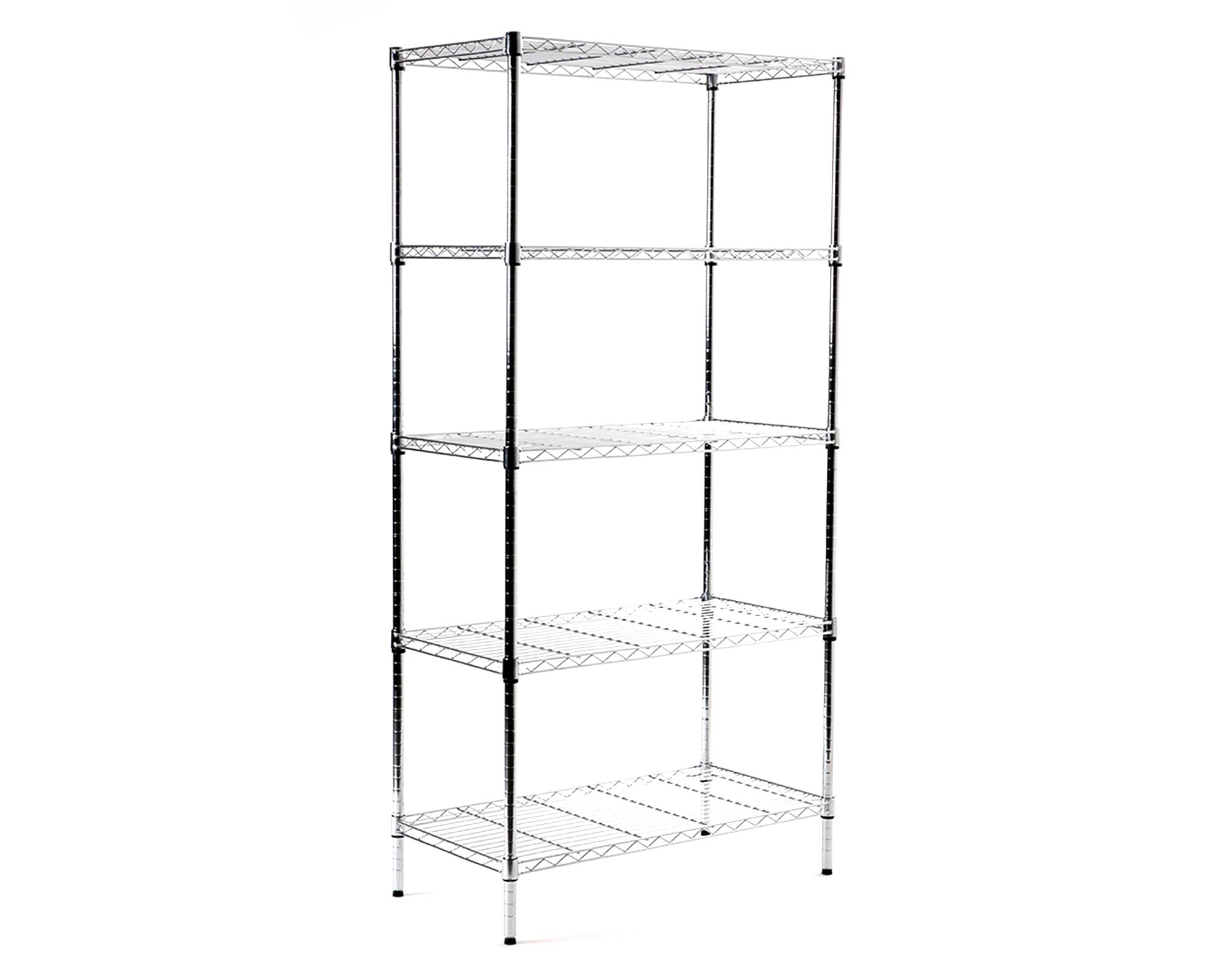 Estante acero cromado 5 repisas 45x90x180 cm-1