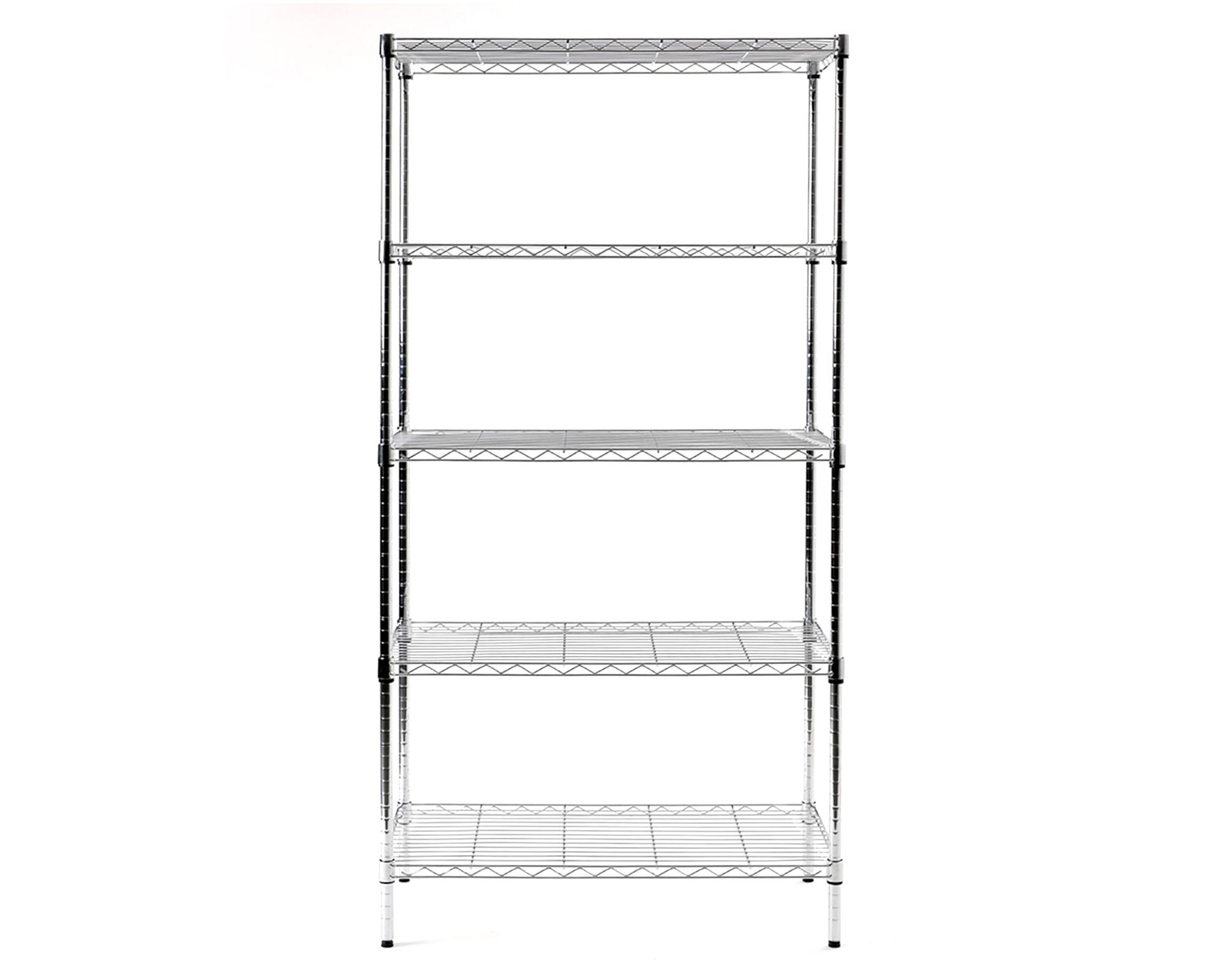 Estante acero cromado 5 repisas 45x90x180 cm-0