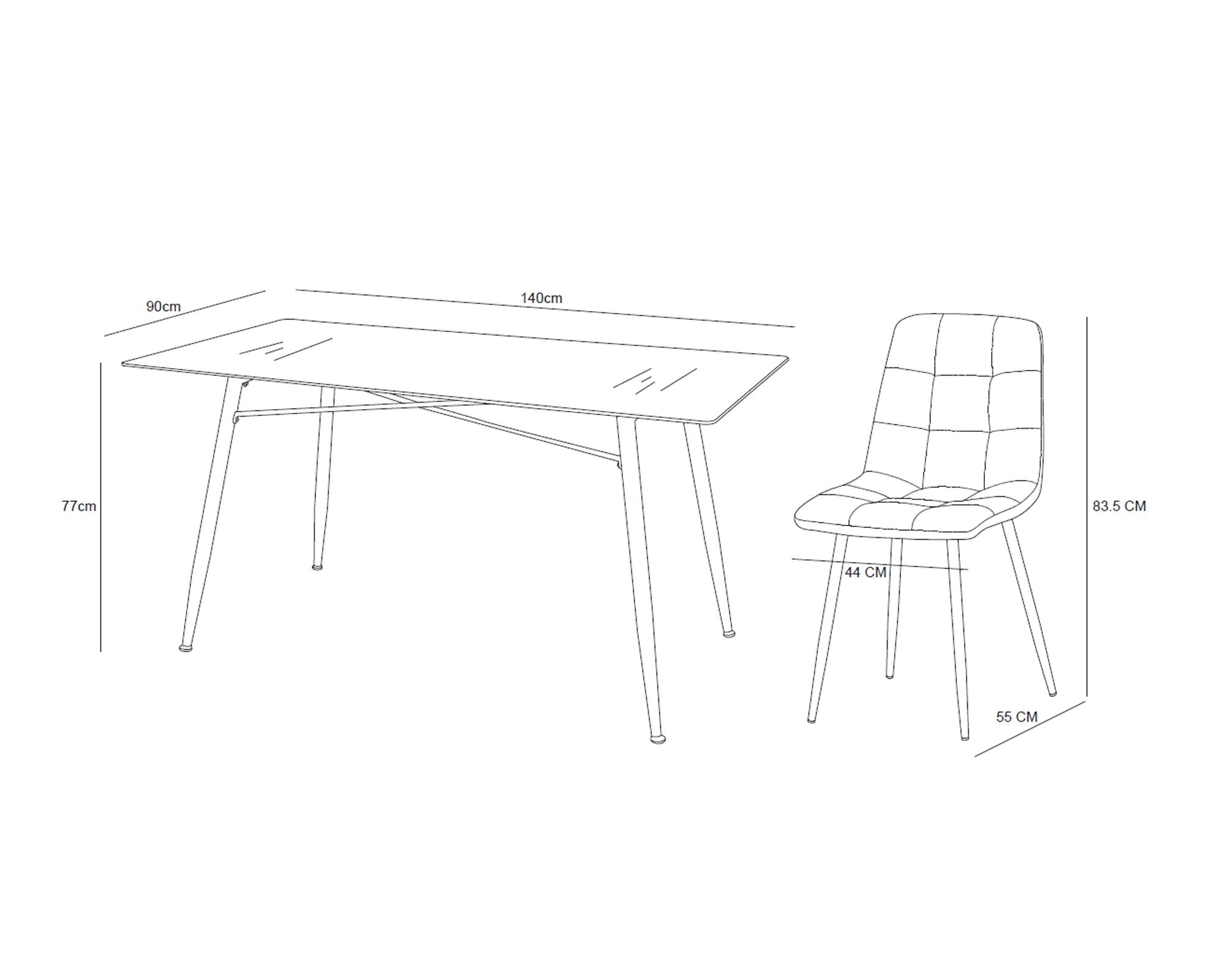 Comedor 4 personas Lavi beige-4