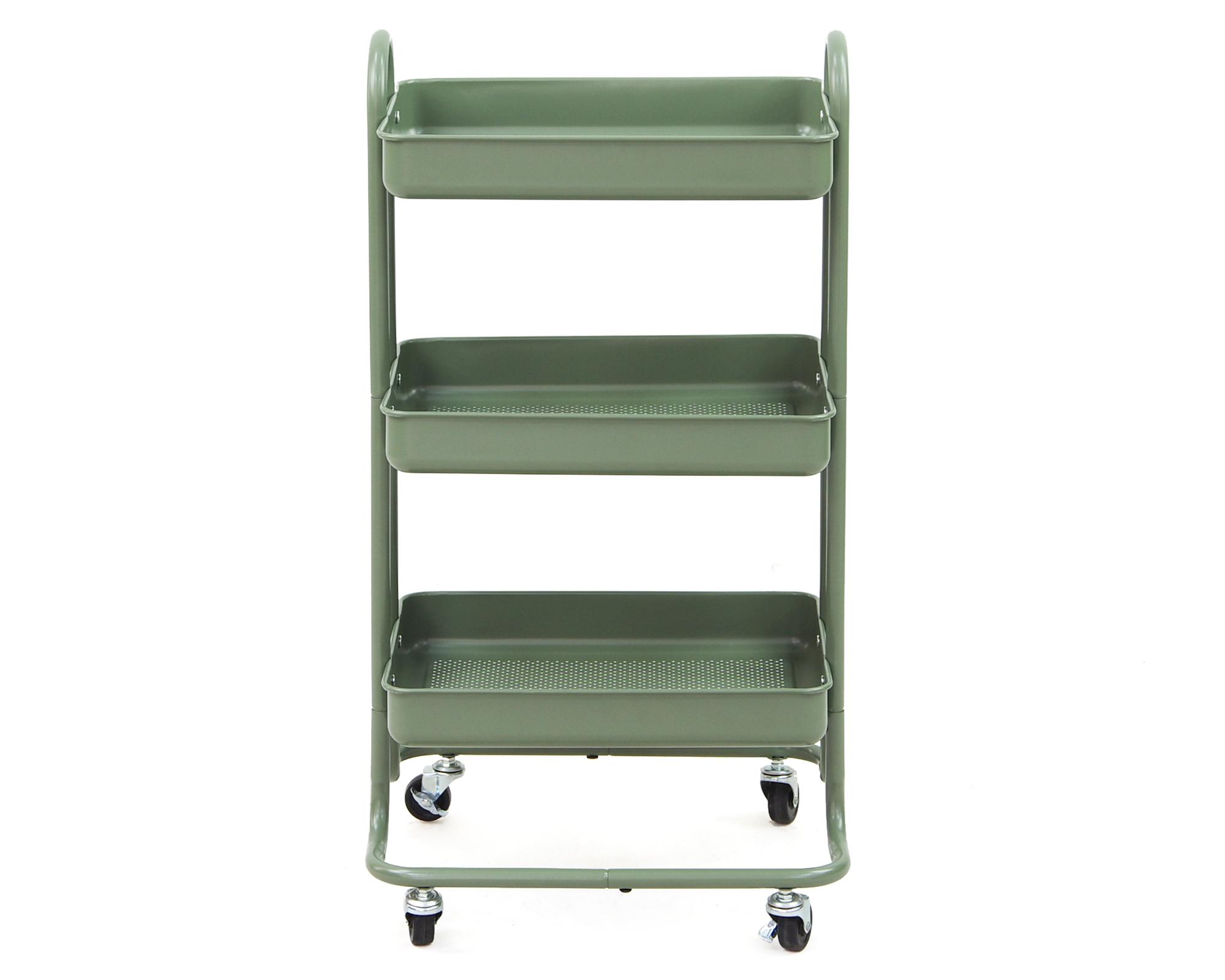Carro organizador 3 niveles Colorful sage green-0