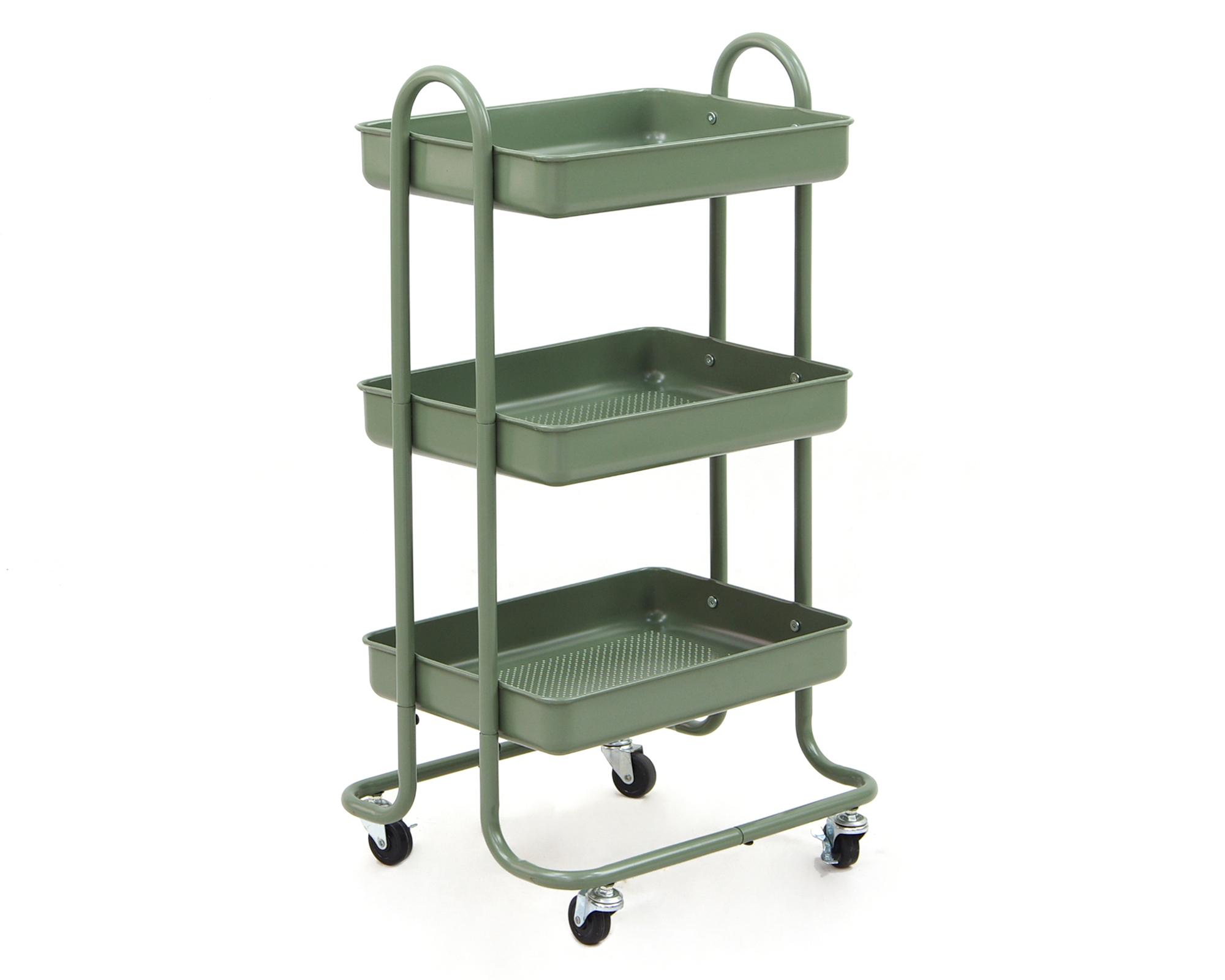 Carro organizador 3 niveles Colorful sage green-1