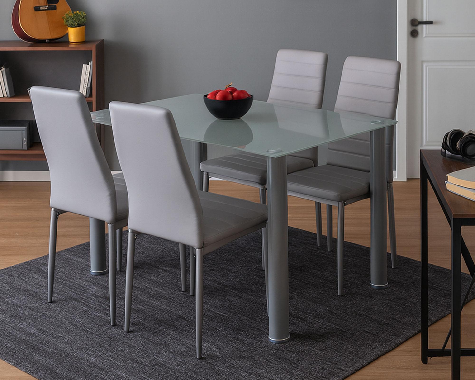 Comedor 4 sillas Bruna 75x120x70 cm-6