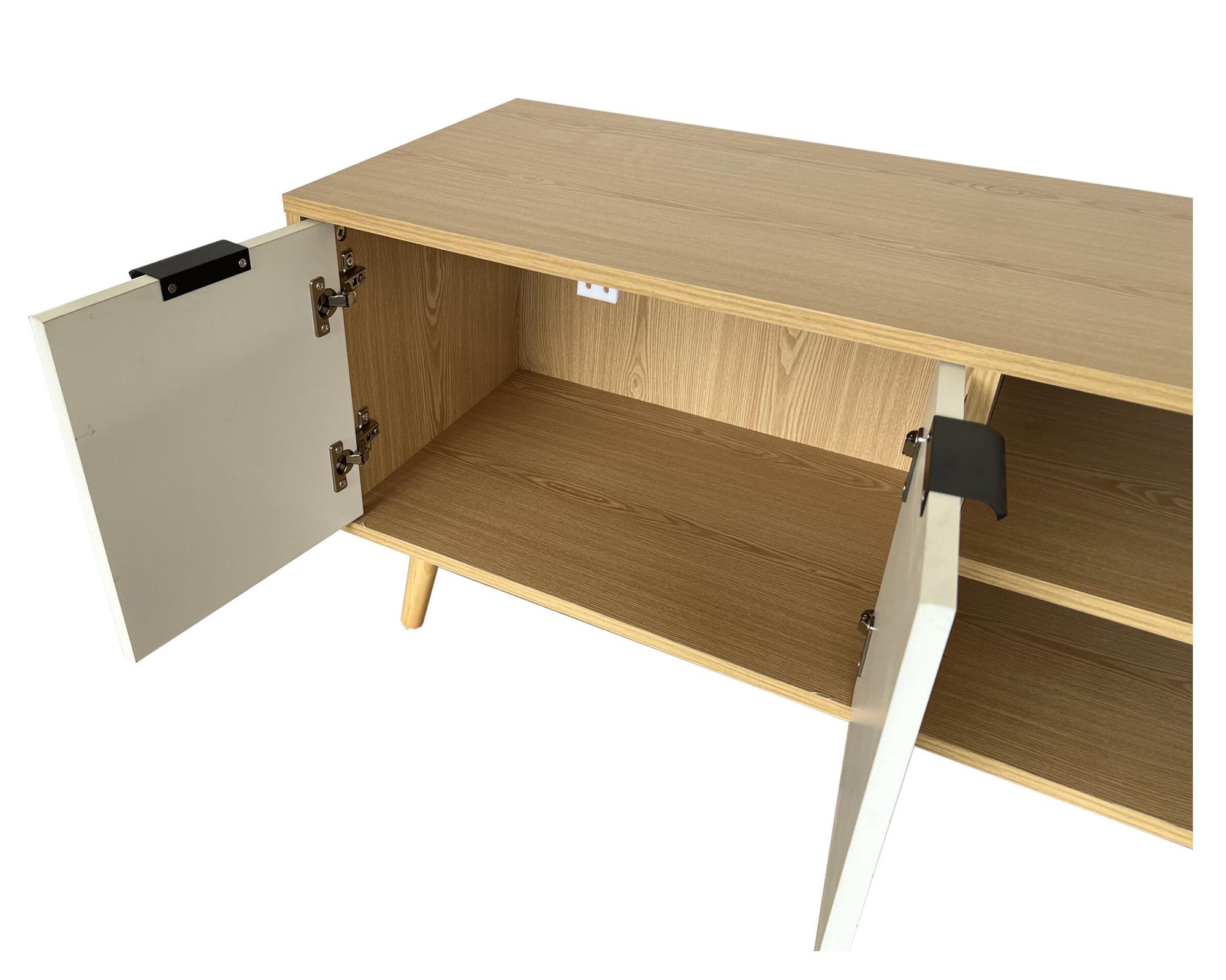 Rack TV Marian natural/blanco-3